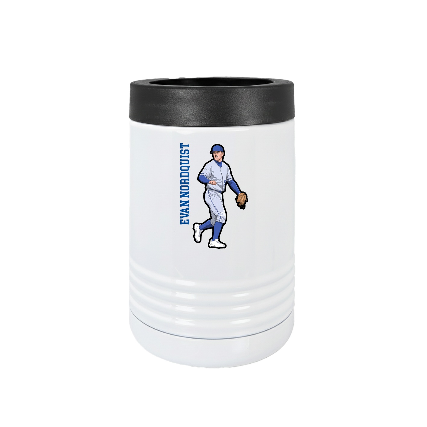 Beverage Holder — Name Vertical in White