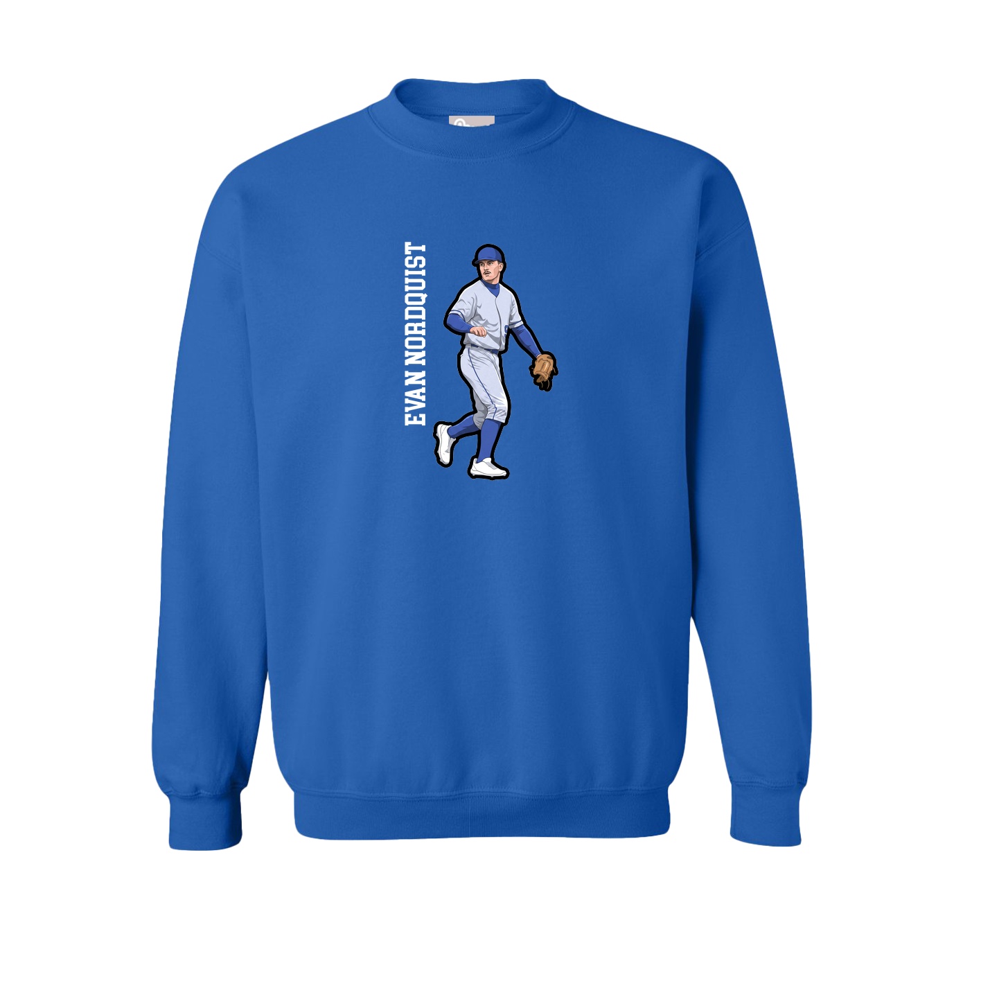 Fleece Crew — Name Vertical in Royal