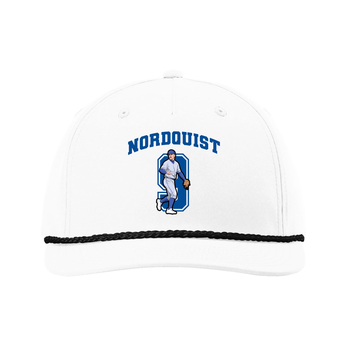 Five-Panel Classic Rope Cap — Number in White