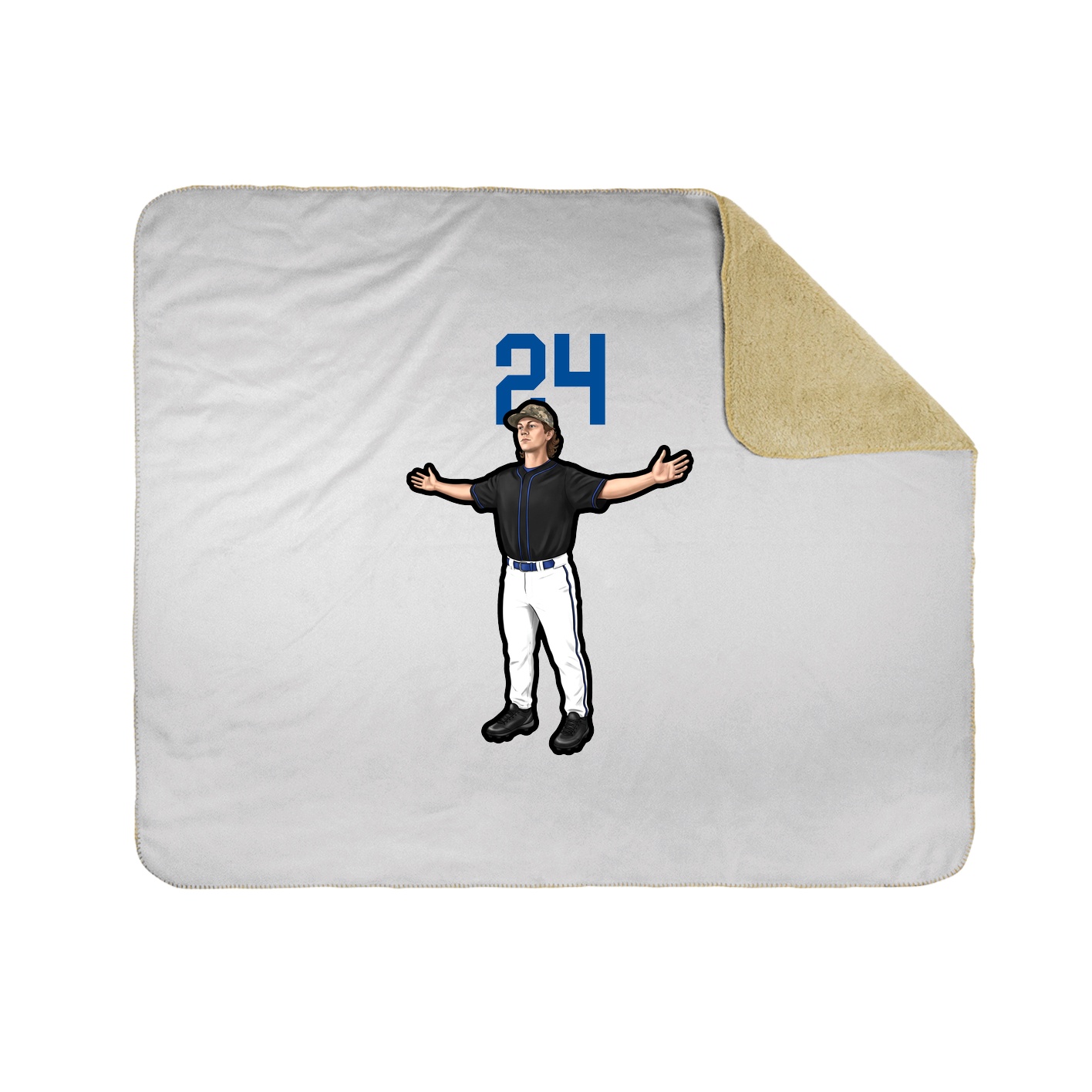 Throw Blanket — Number Top in White