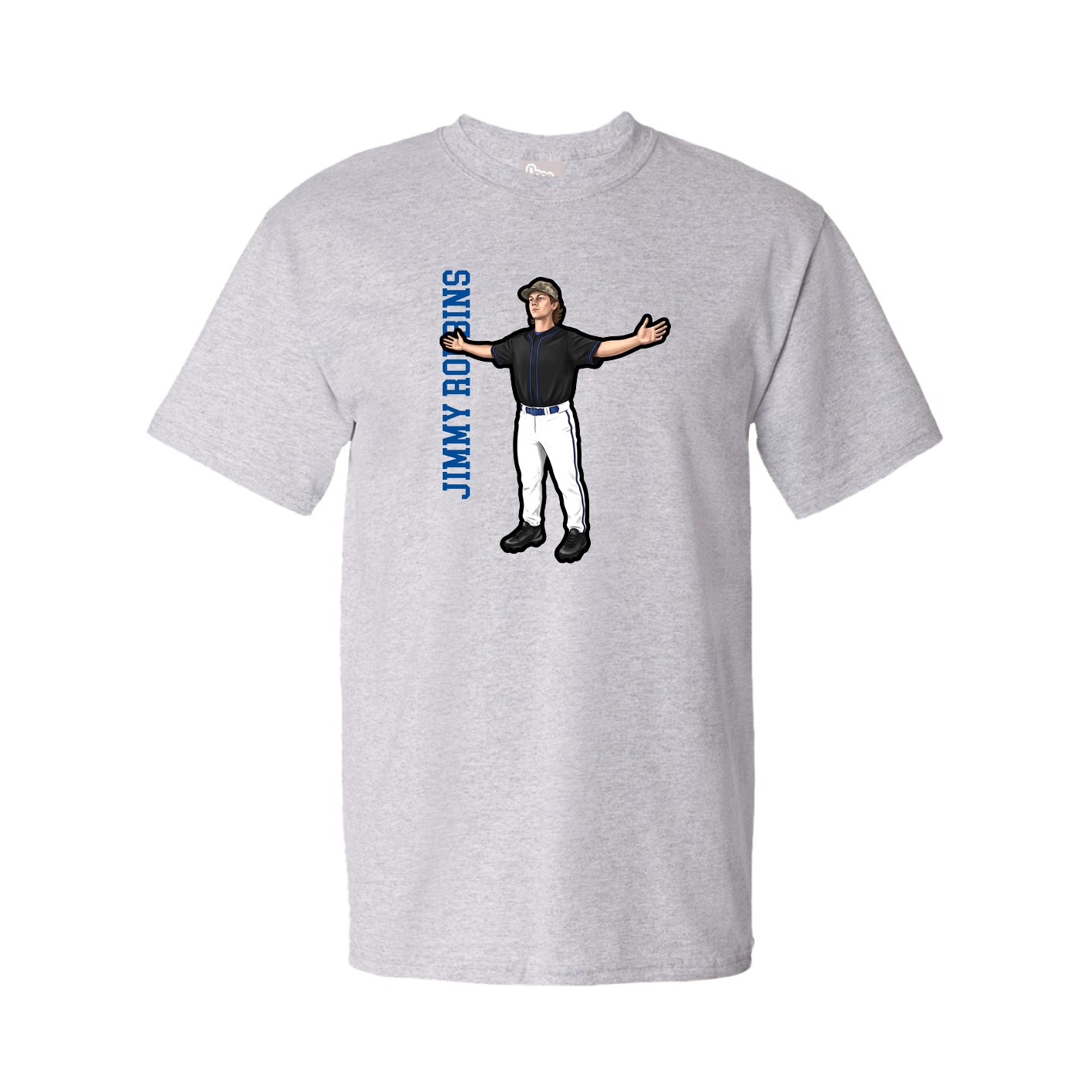Youth Tee — Name Vertical in Grey
