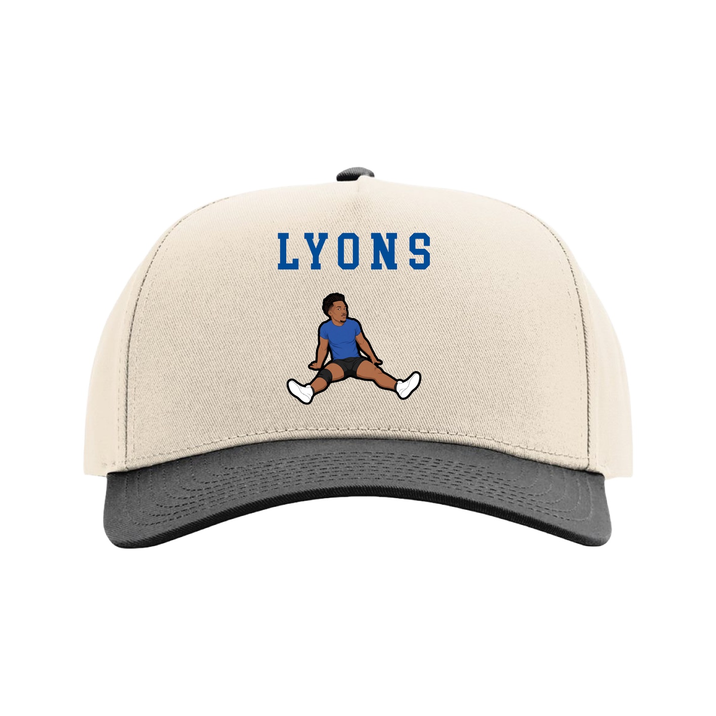 Full Fabric Five-Panel Champ Cap — Shirsey in Cream/Black