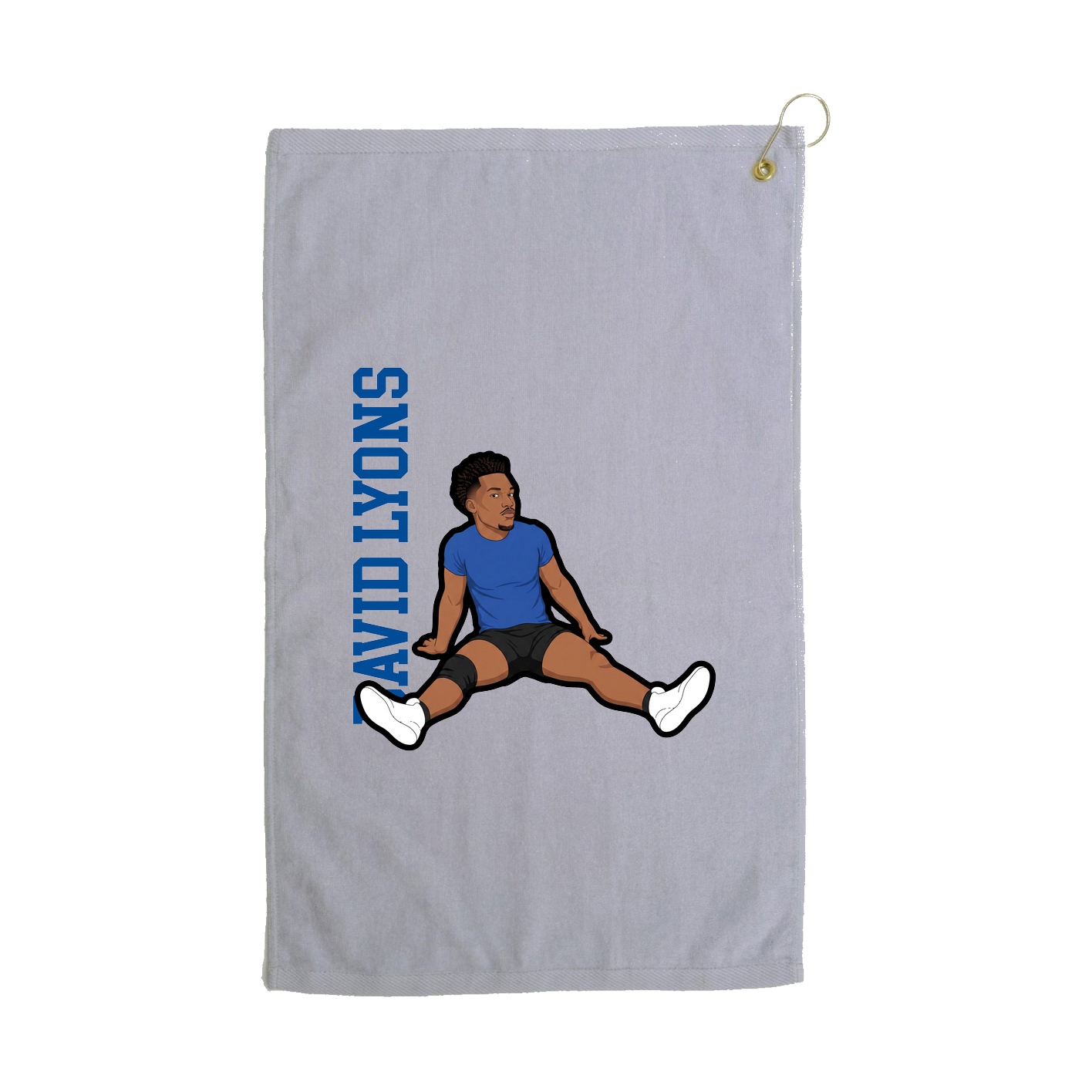 Golf Towel — Name Vertical in Grey