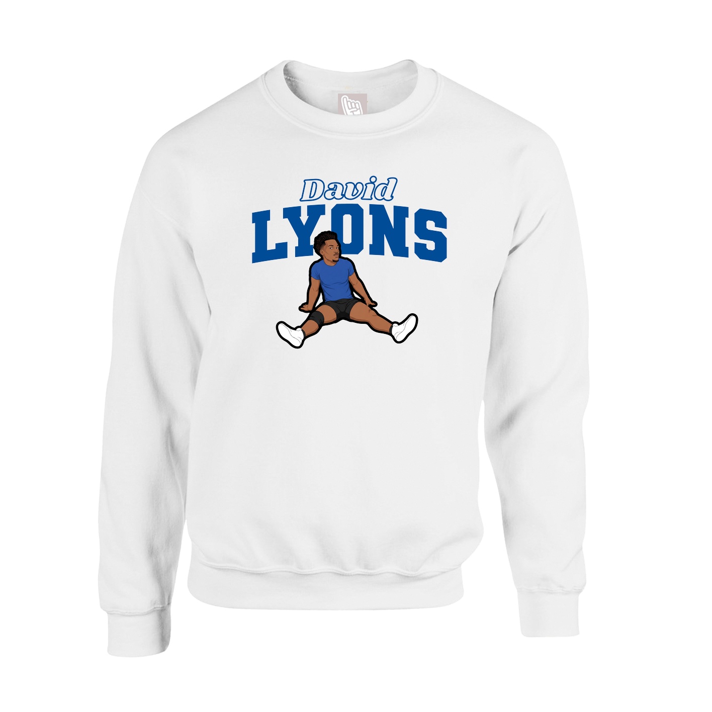 Fleece Crew — Name Arch in White