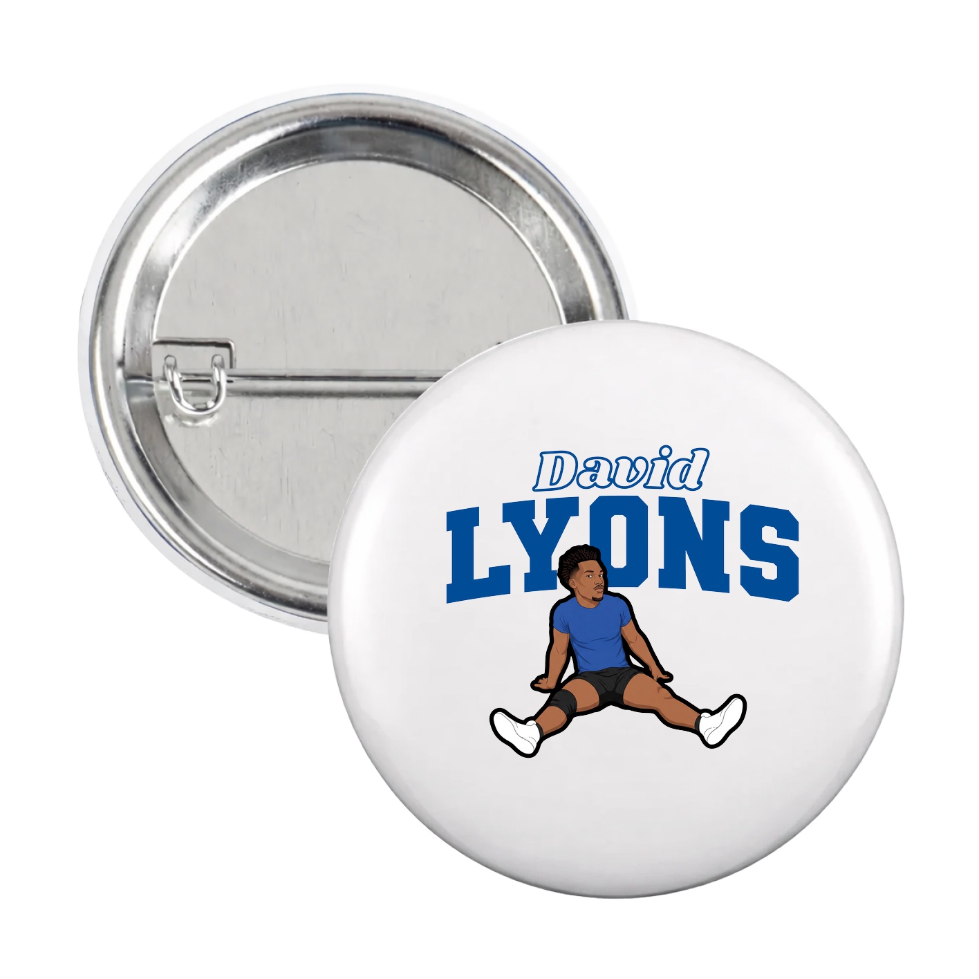 Game Day Button — Name Arch in White