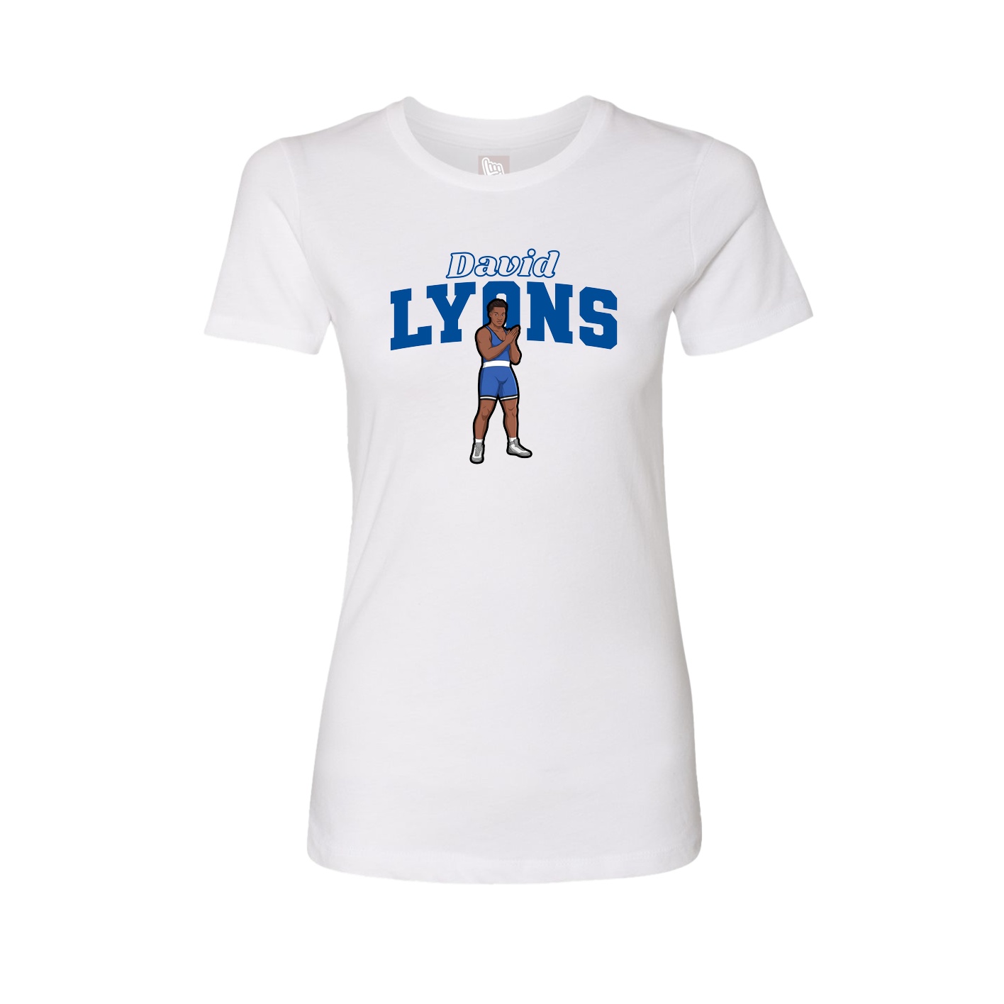 Fitted Women's Tee — Name Arch in White