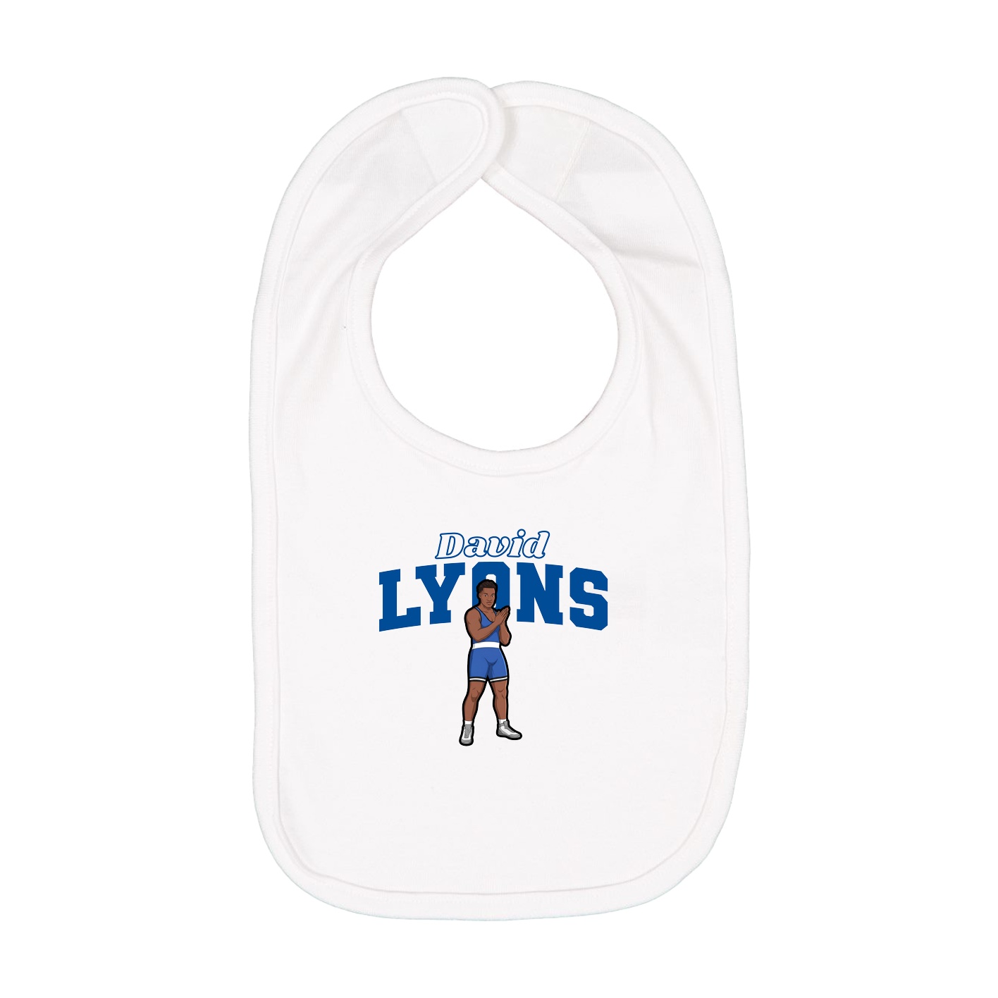 Infant Bib — Name Arch in White