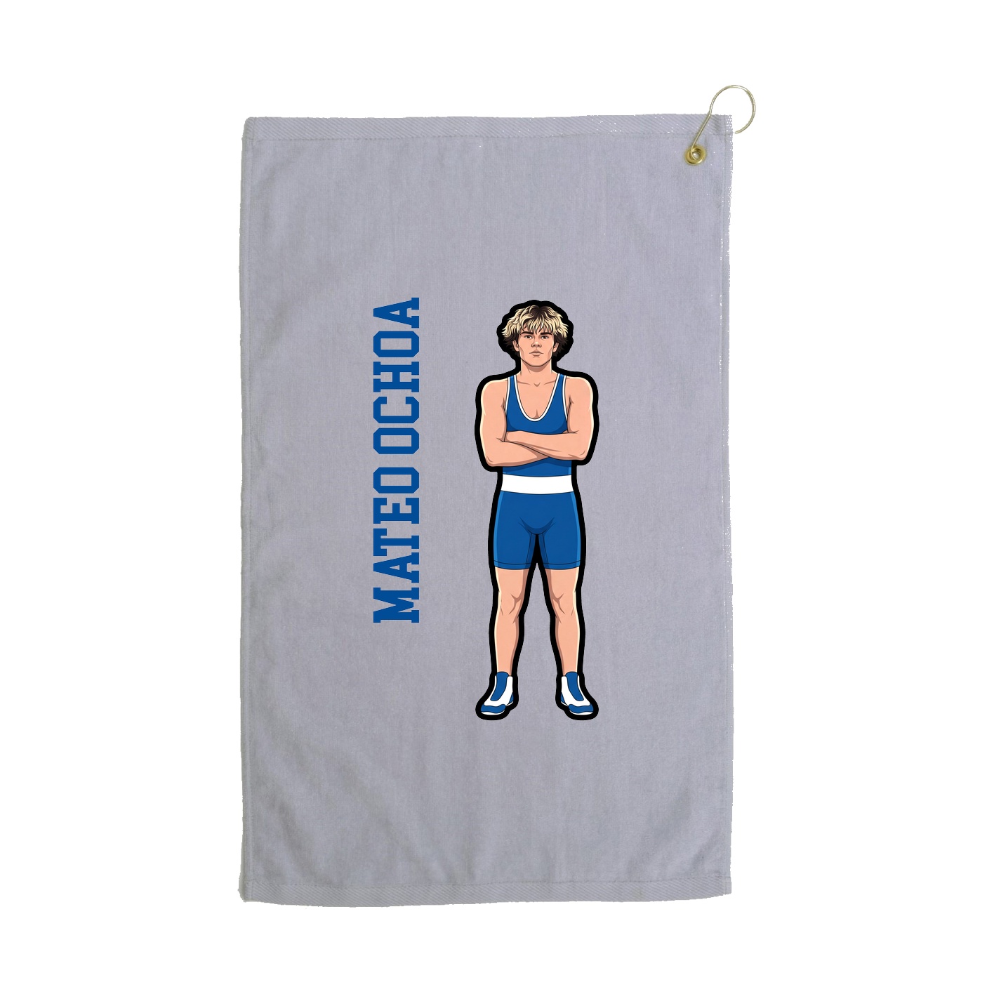 Golf Towel — Name Vertical in Grey