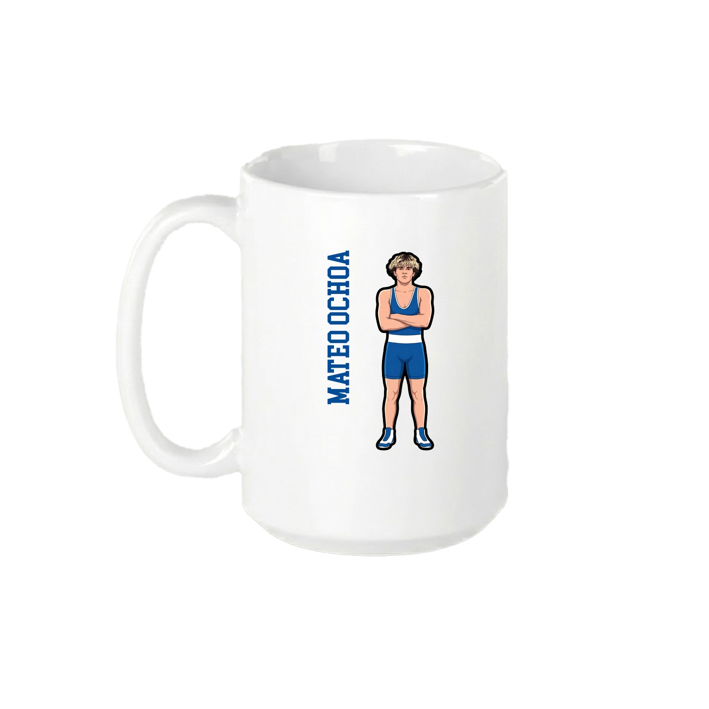 15oz Coffee Mug — Name Vertical in White