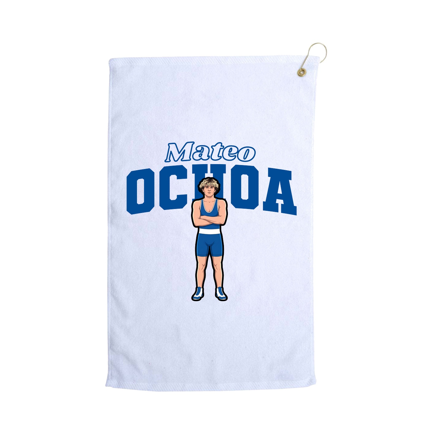 Golf Towel — Name Arch in White