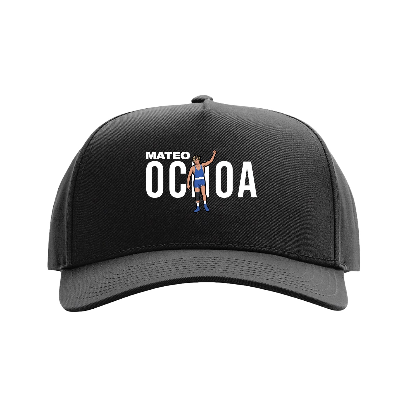 Full Fabric Five-Panel Champ Cap — Player Name in Black