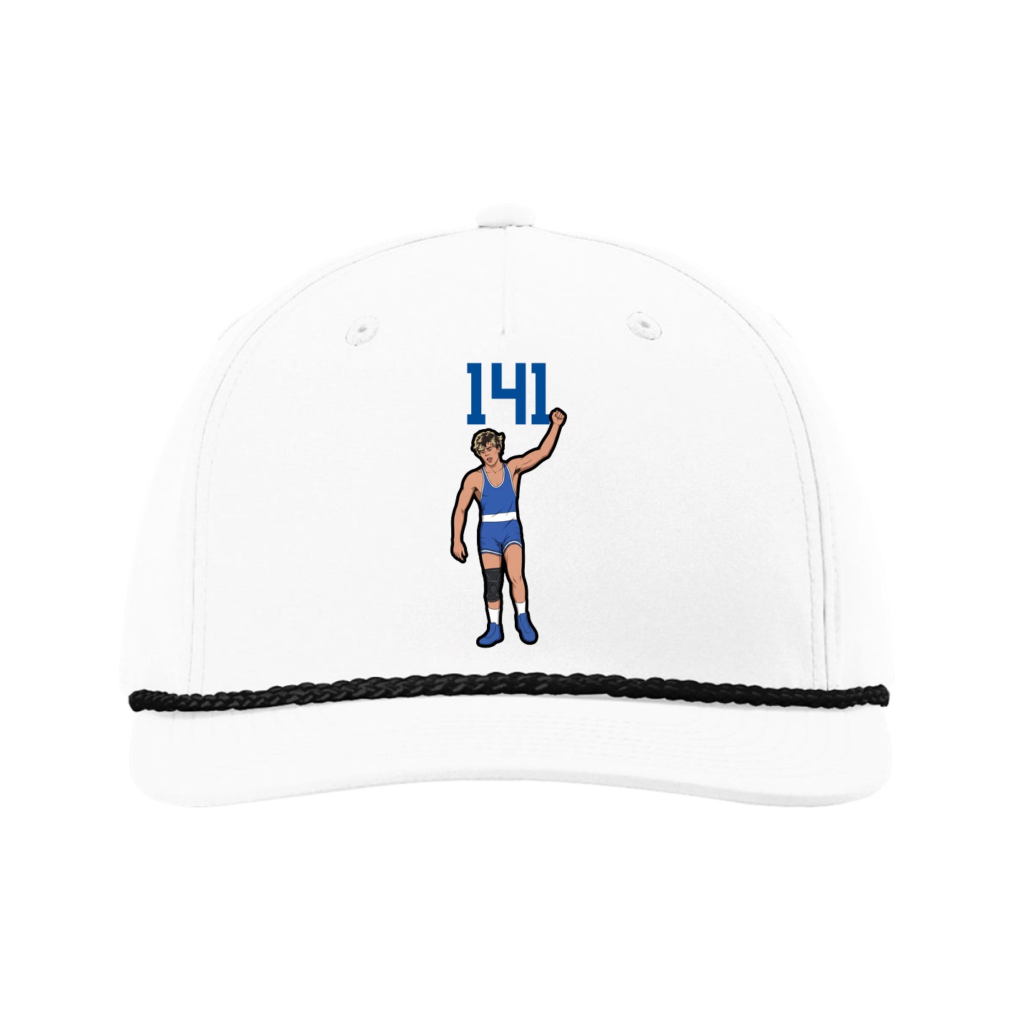 Five-Panel Classic Rope Cap — Number Top in White