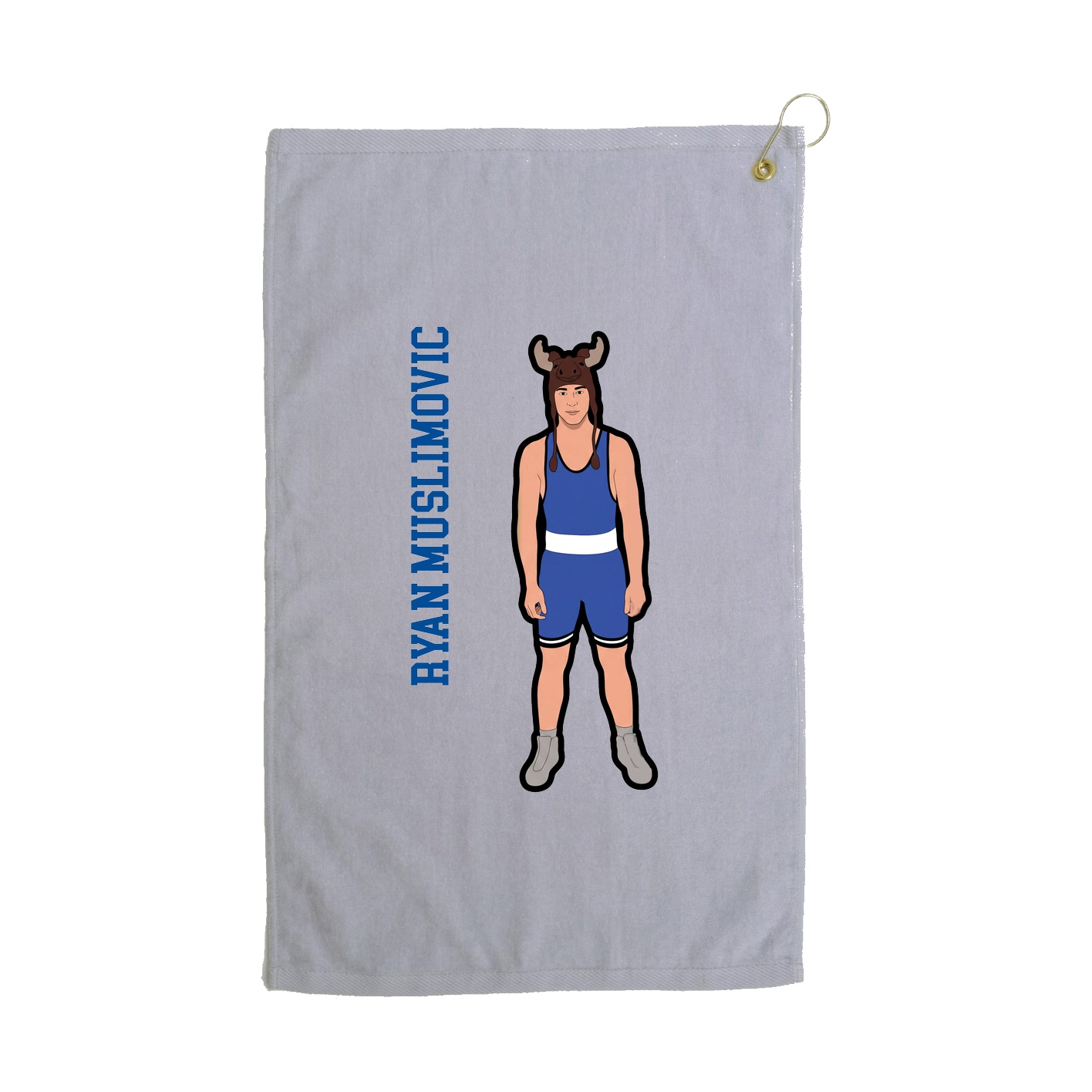 Golf Towel — Name Vertical in Grey