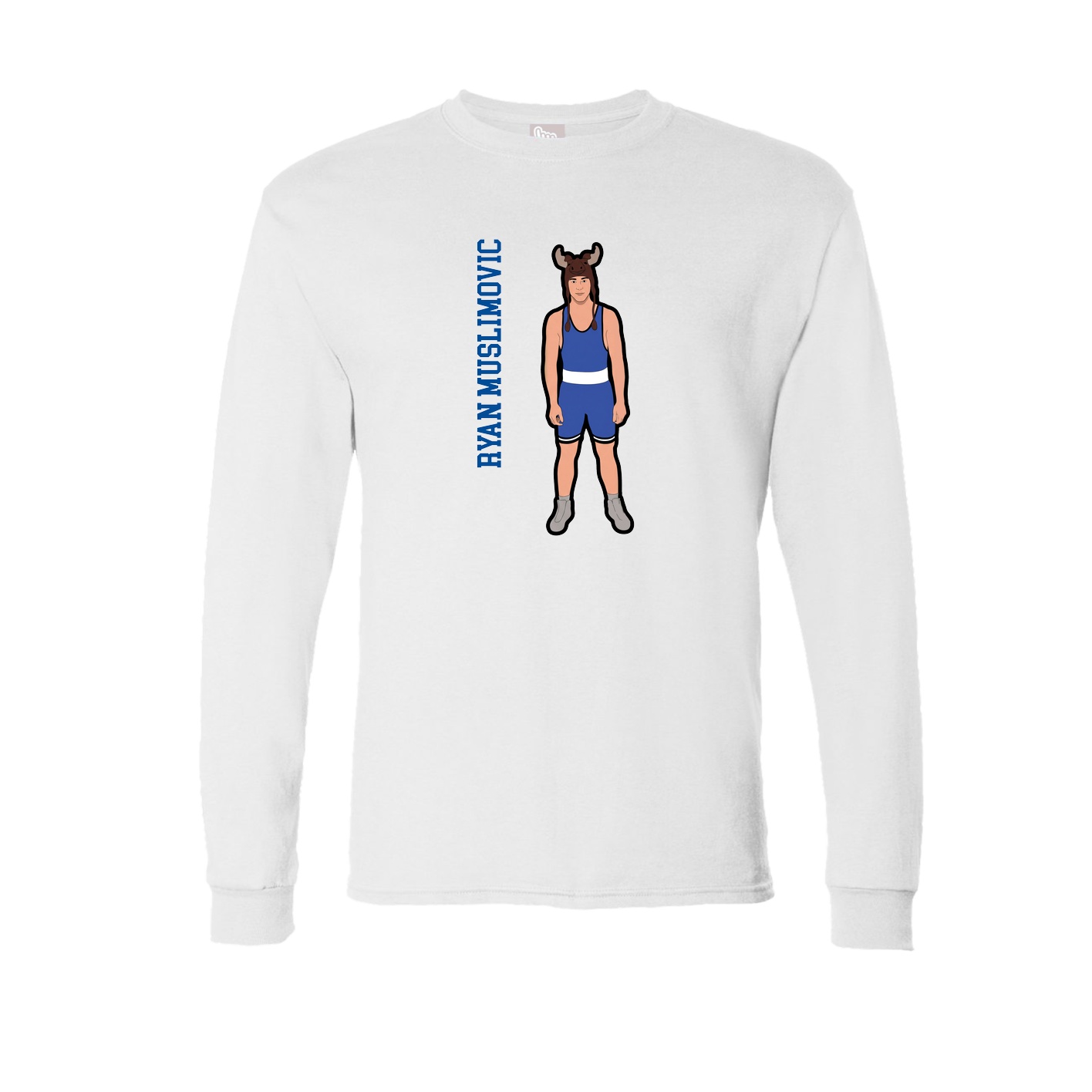 Long Sleeve Tee — Name Vertical in White