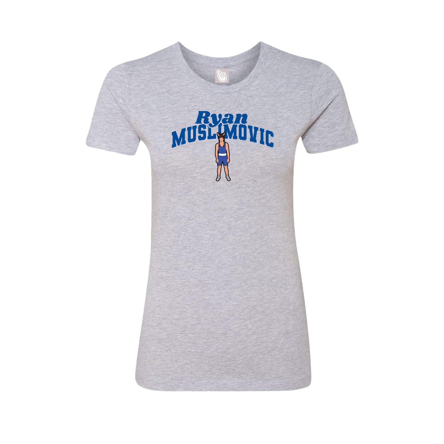 Fitted Women's Tee — Signature Arch in Grey