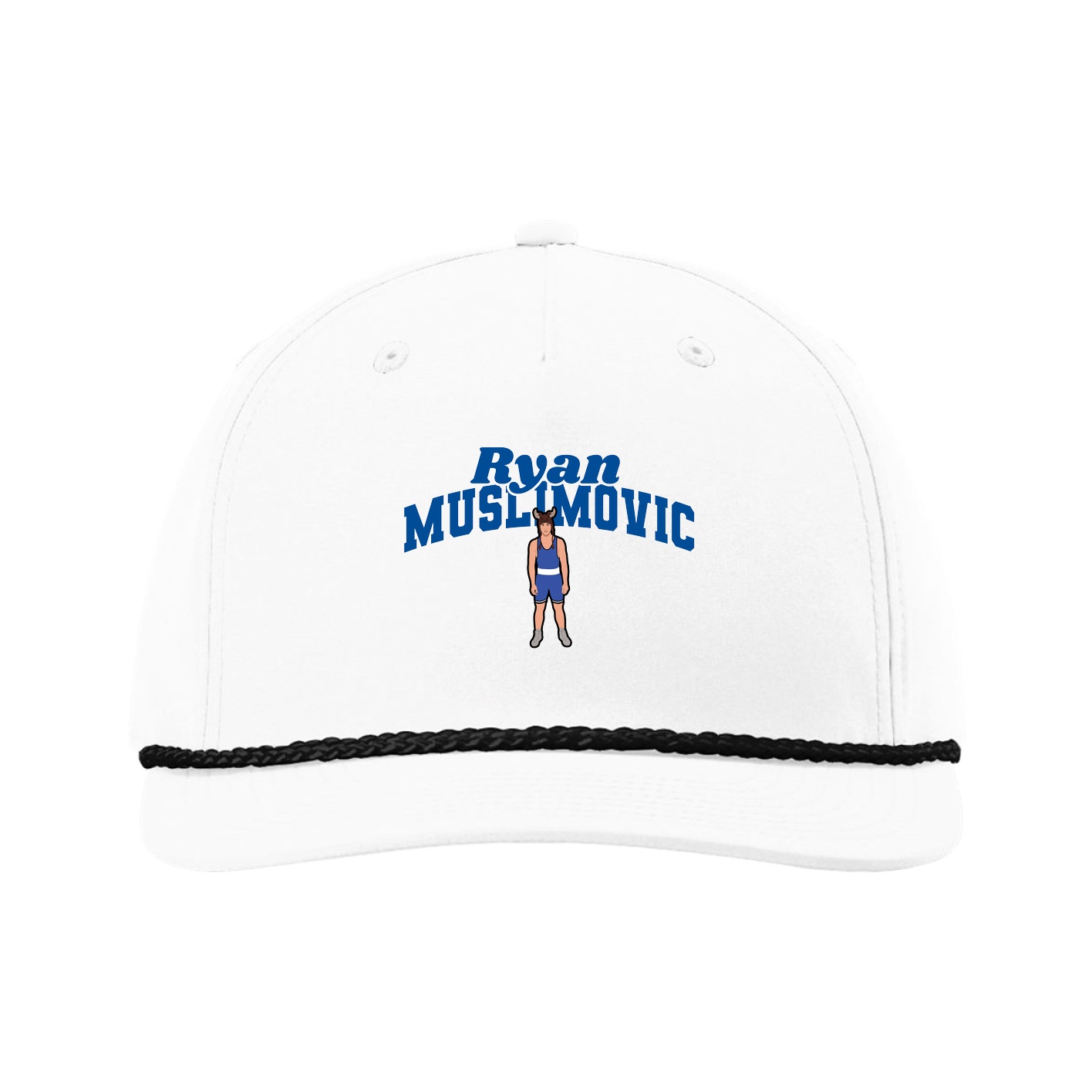 Five-Panel Classic Rope Cap — Signature Arch in White