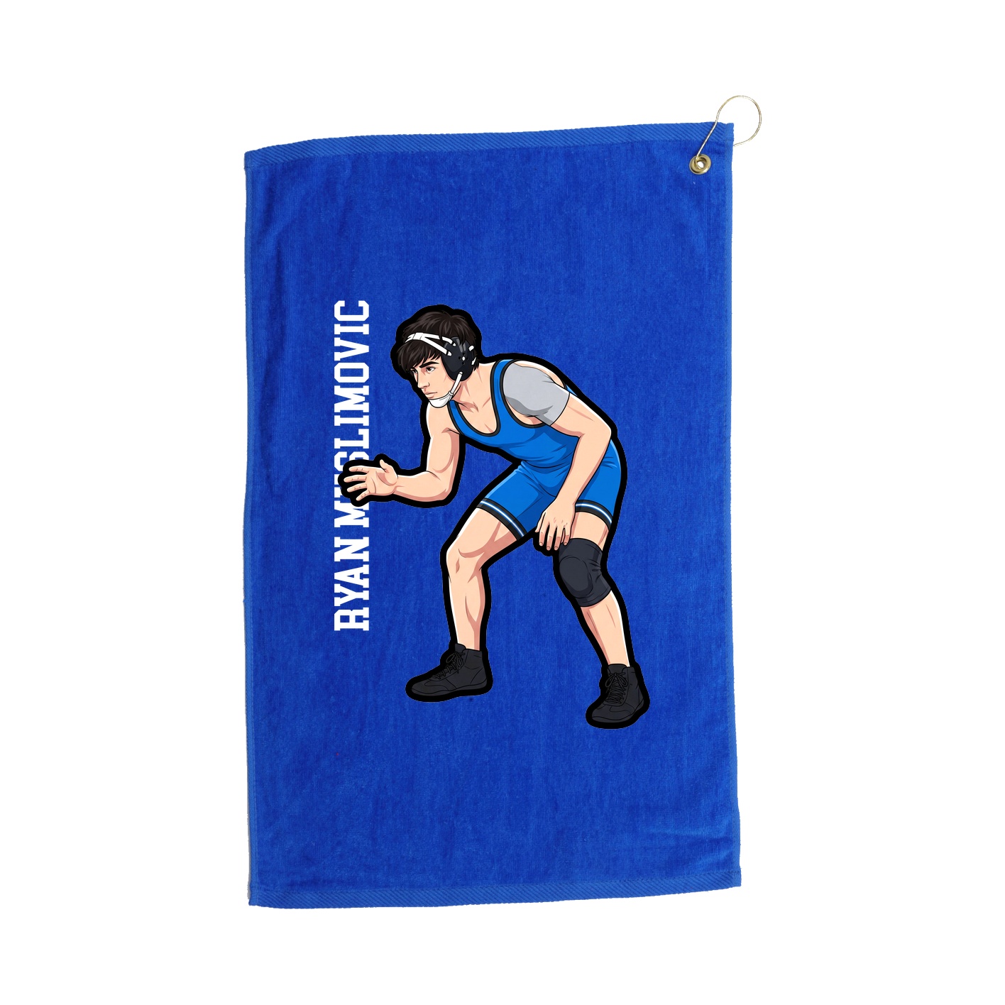 Golf Towel — Name Vertical in Royal