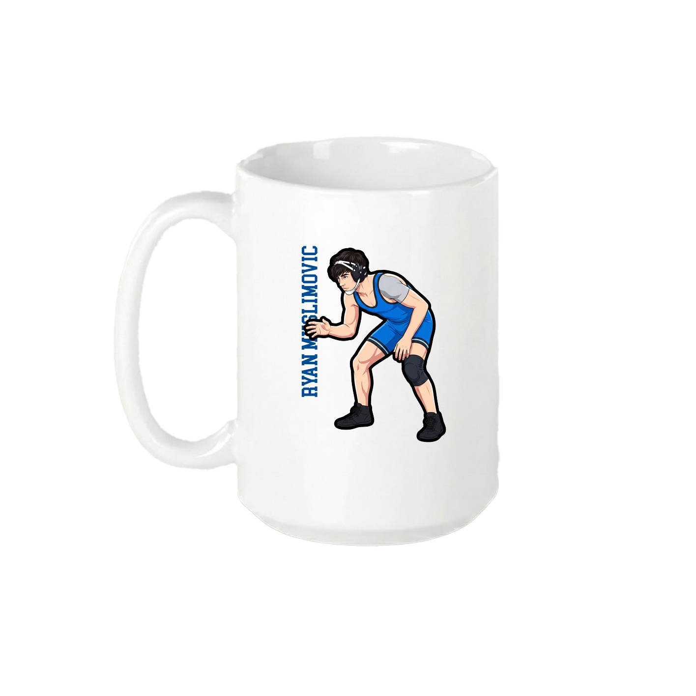 15oz Coffee Mug — Name Vertical in White