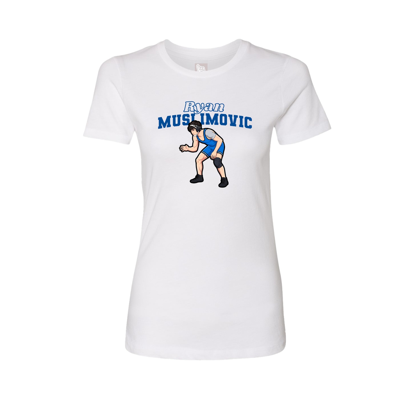 Fitted Women's Tee — Name Arch in White