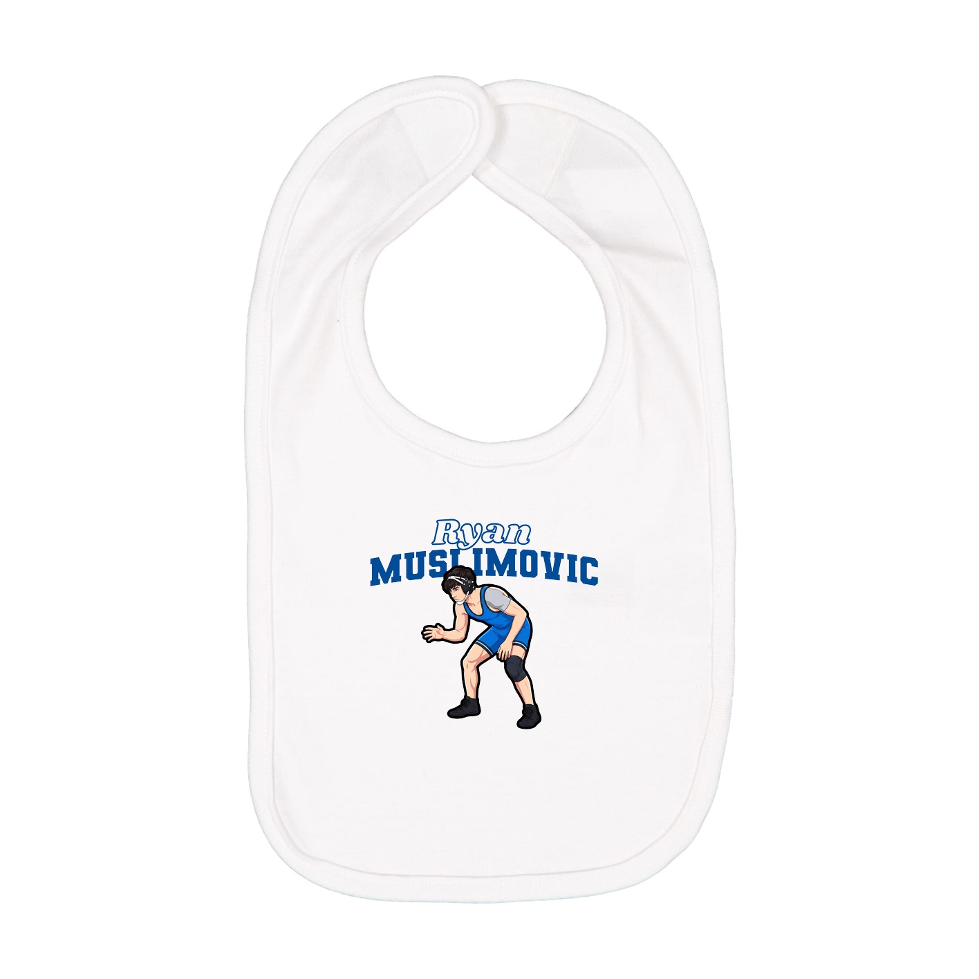Infant Bib — Name Arch in White