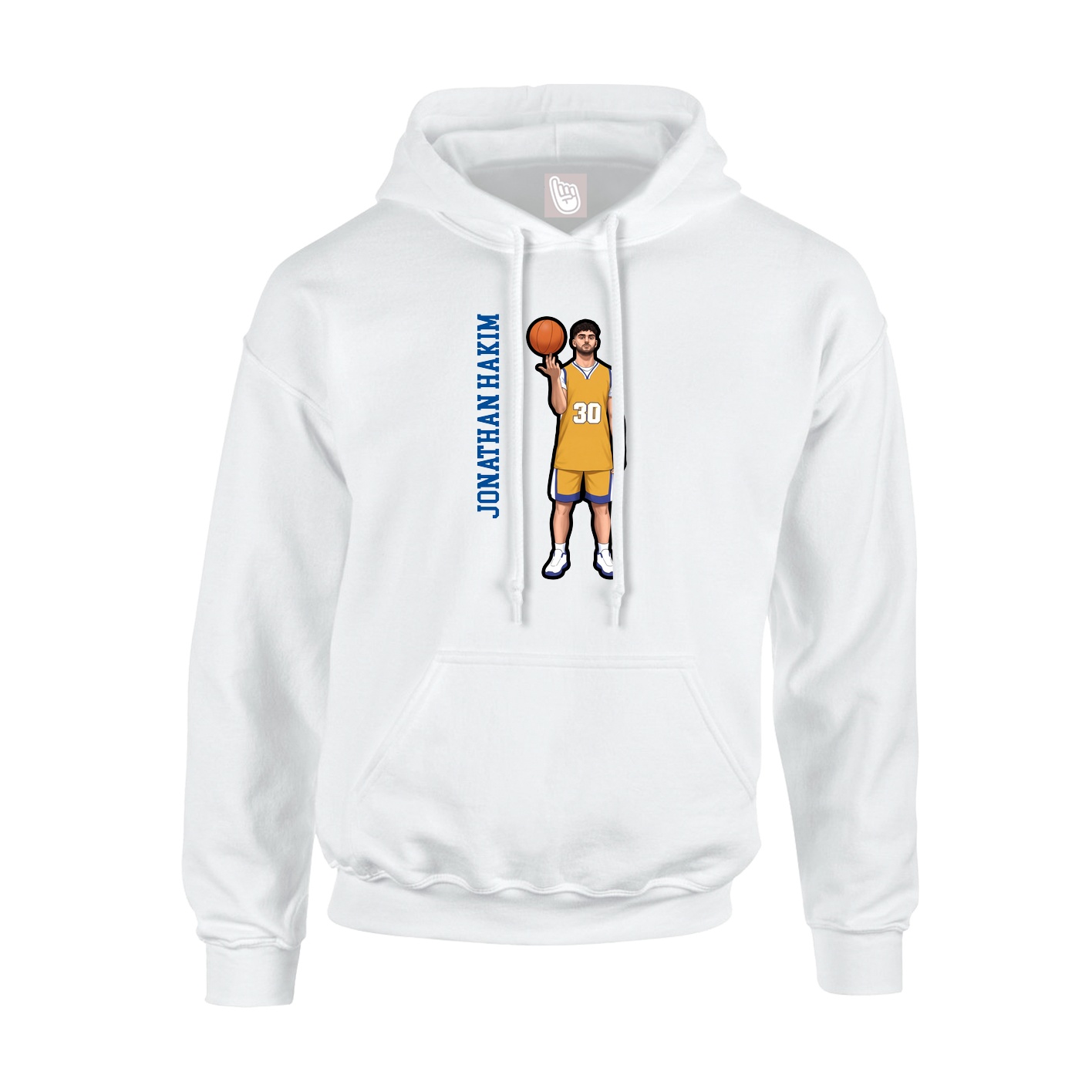 Youth Hoodie — Name Vertical in White