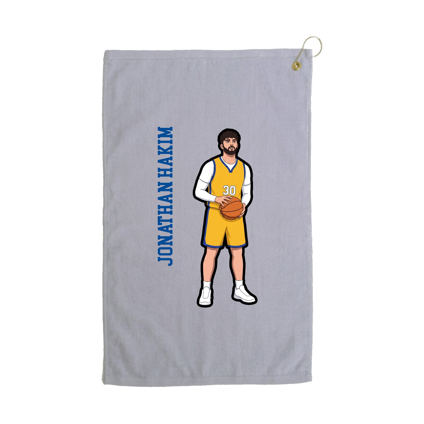 Golf Towel — Name Vertical in Grey