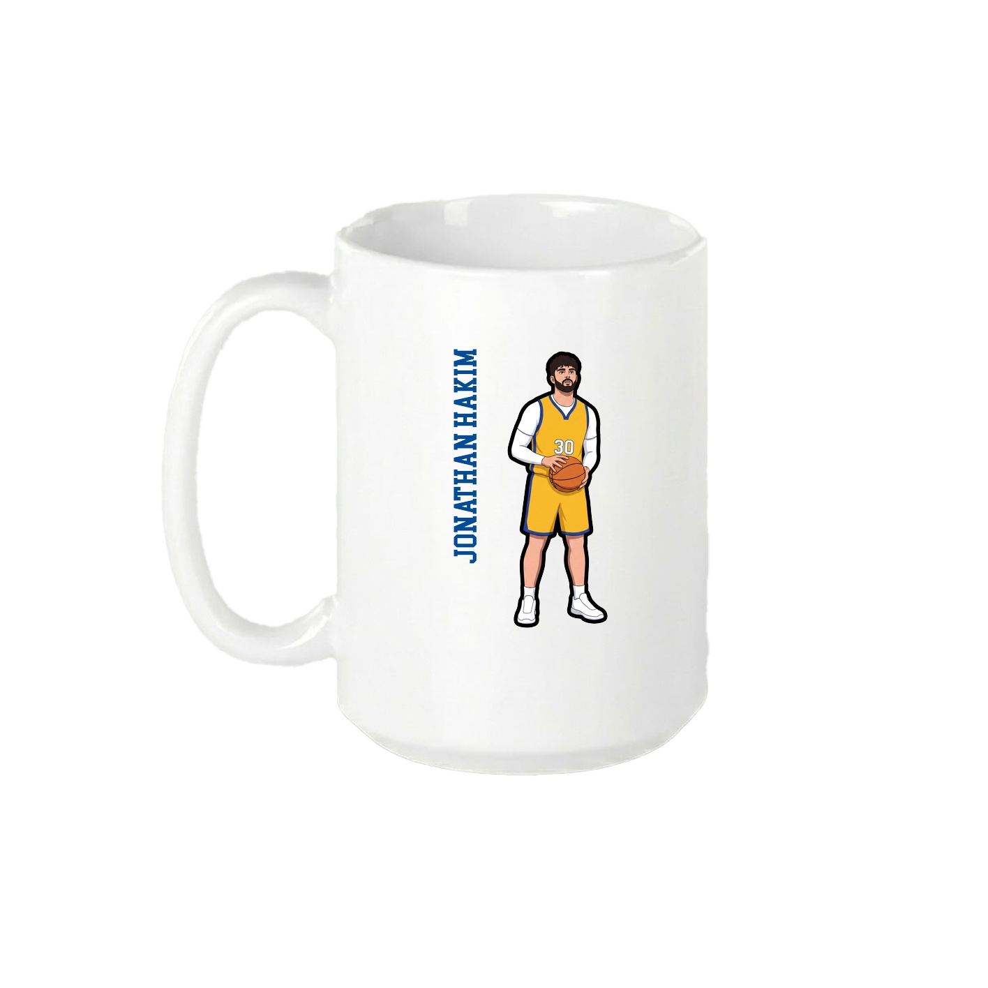 15oz Coffee Mug — Name Vertical in White