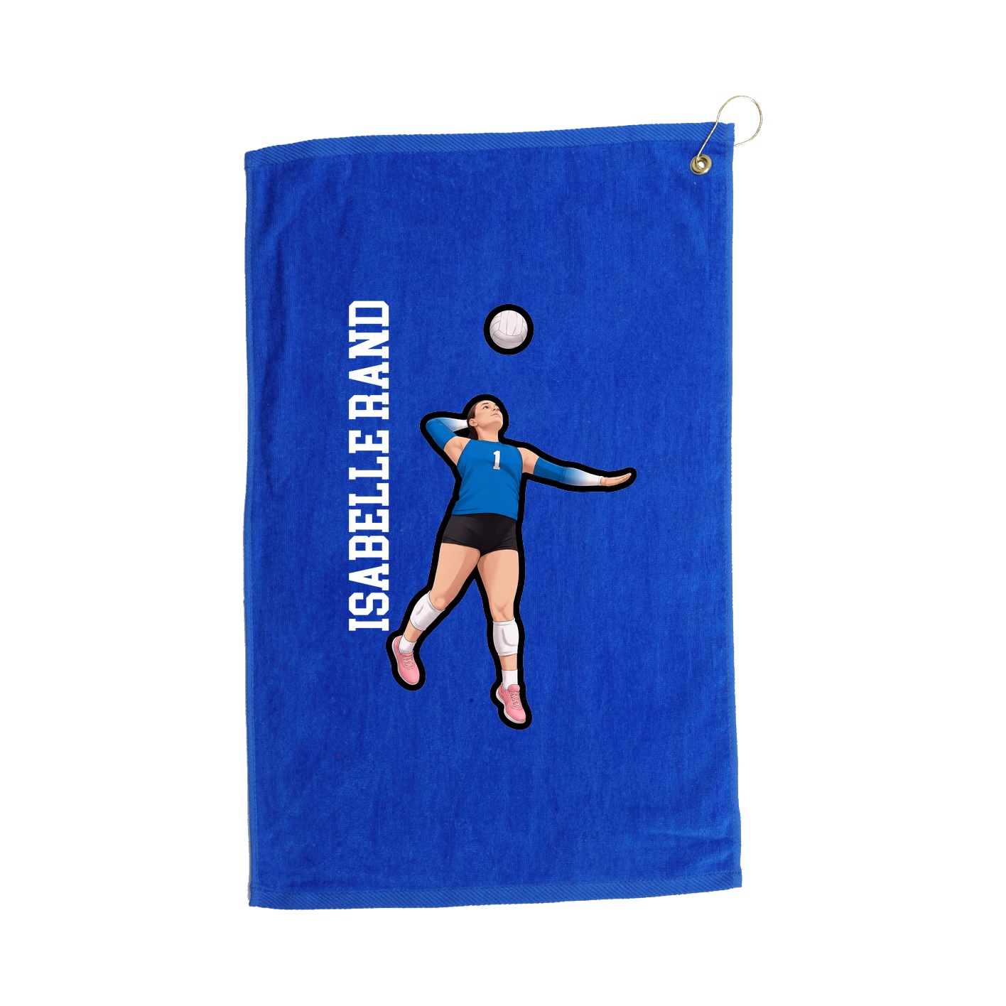 Golf Towel — Name Vertical in Royal