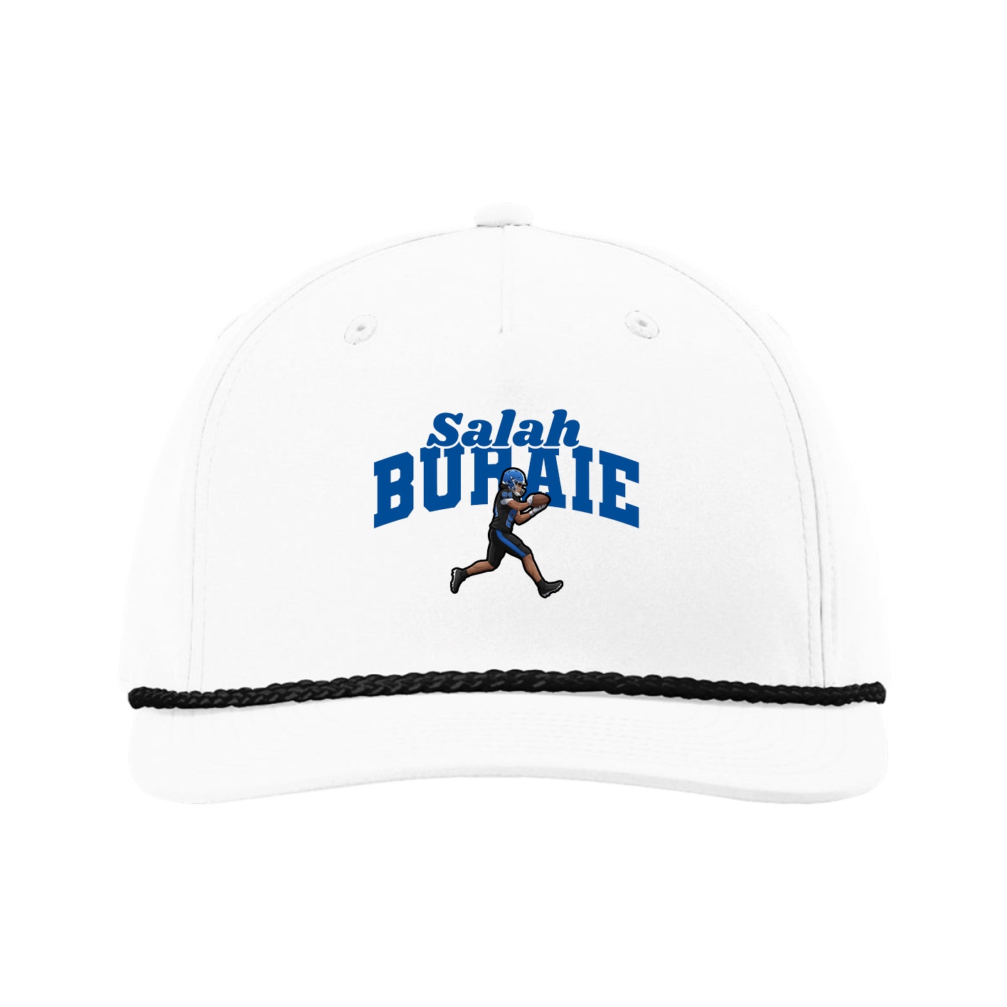 Five-Panel Classic Rope Cap — Signature Arch in White