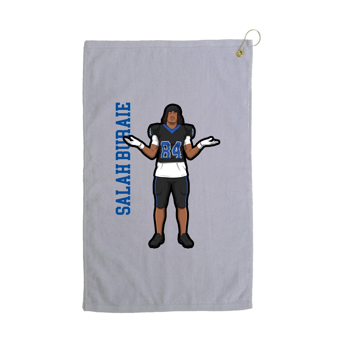 Golf Towel — Name Vertical in Grey