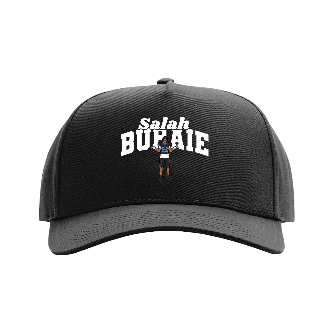 Full Fabric Five-Panel Champ Cap — Signature Arch in Black