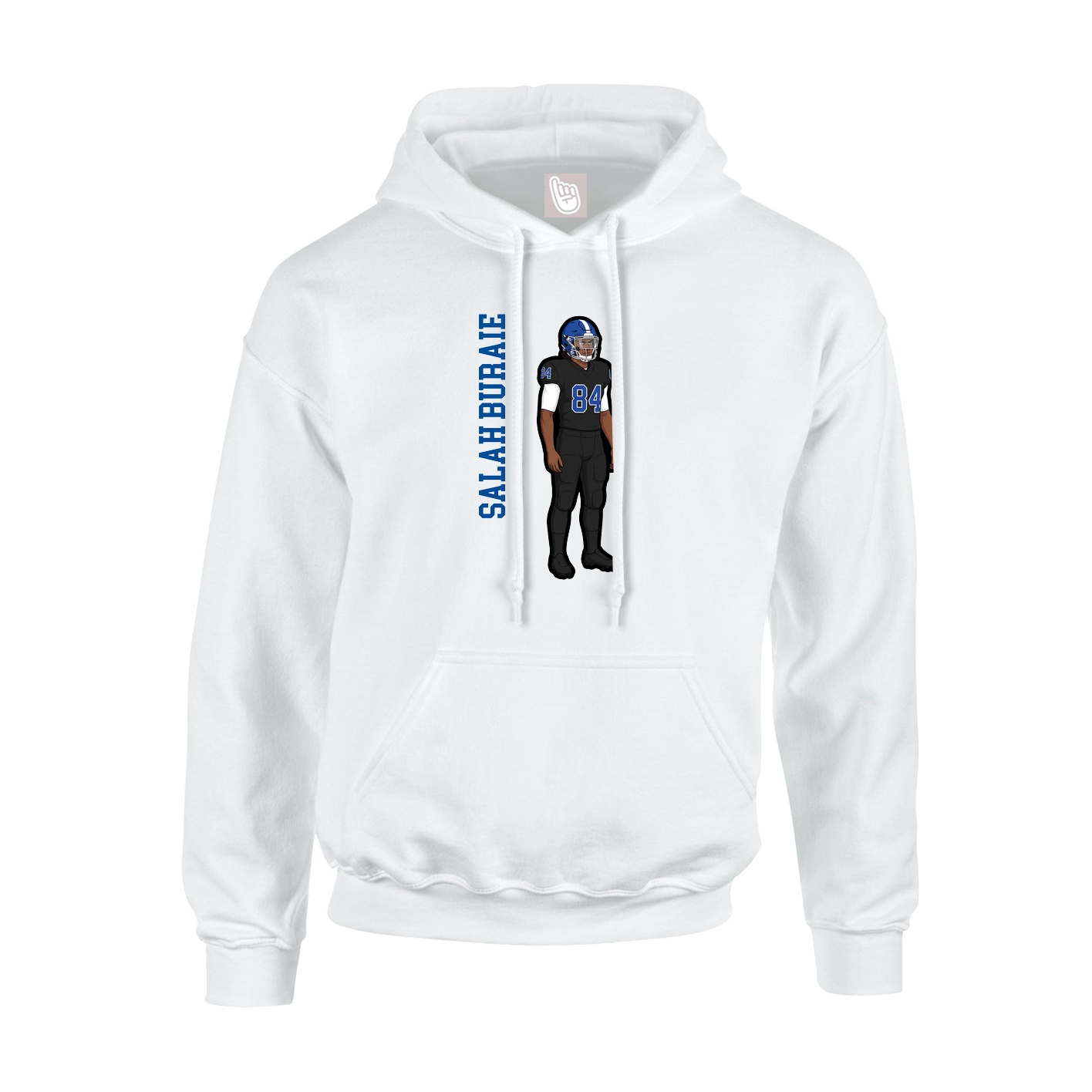 Hoodie — Name Vertical in White