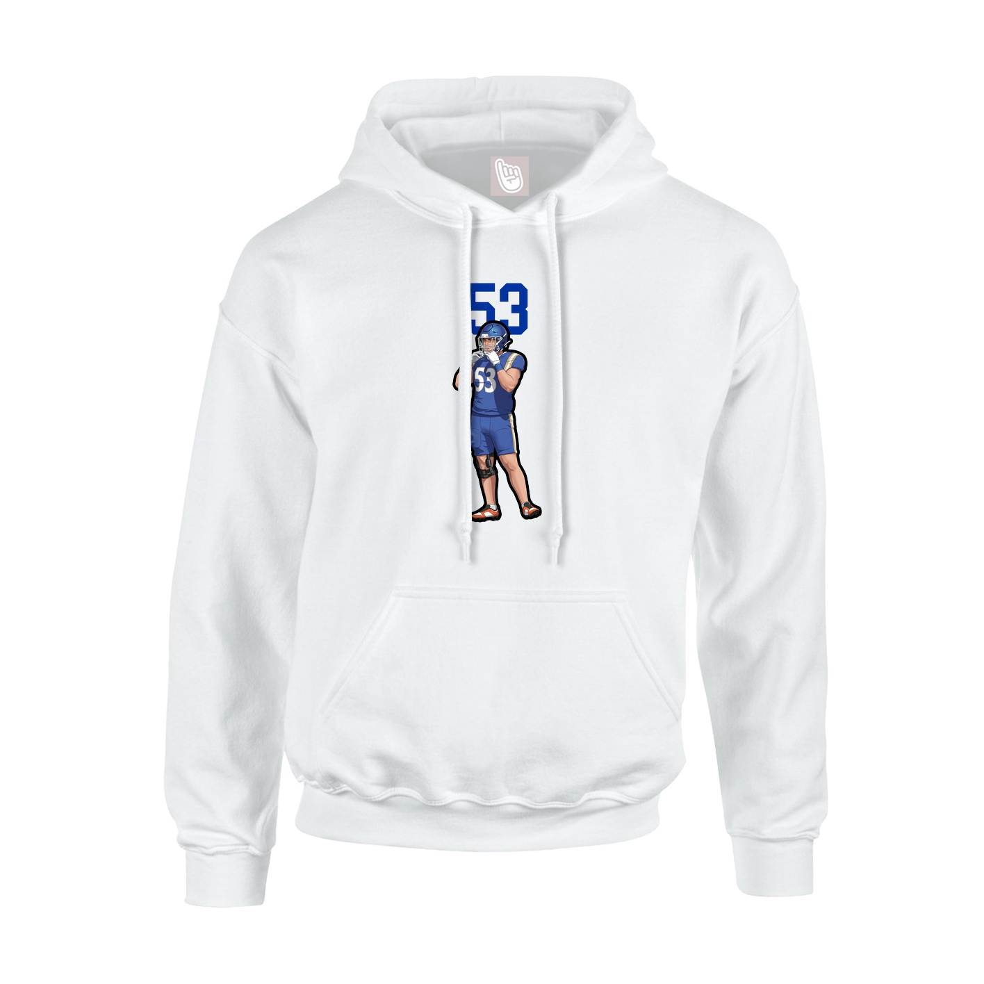 Youth Hoodie — Number Top in White