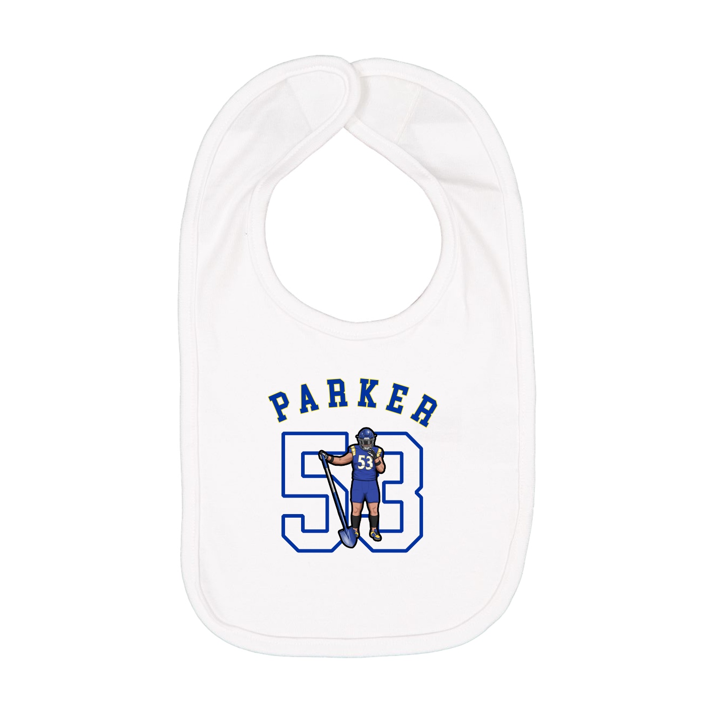 Infant Bib — Shirsey Arch in White
