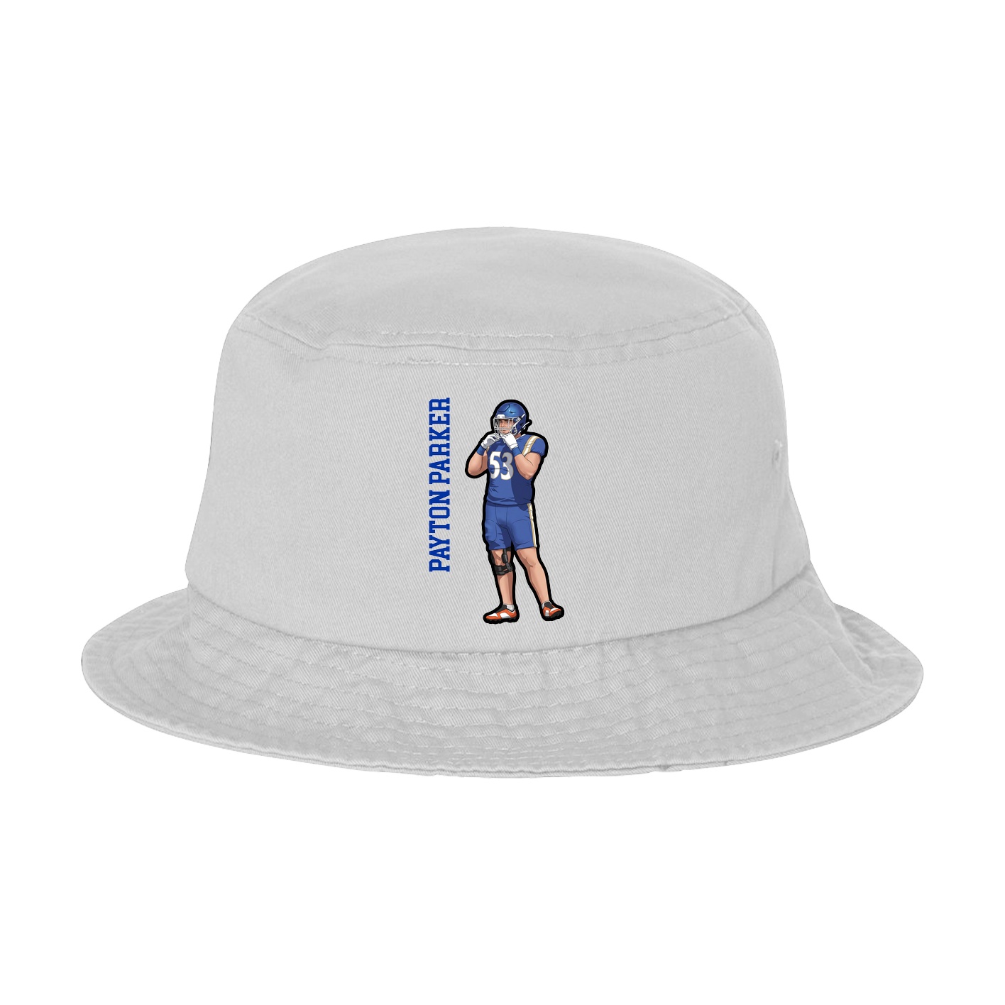 Bucket Cap — Name Vertical in White