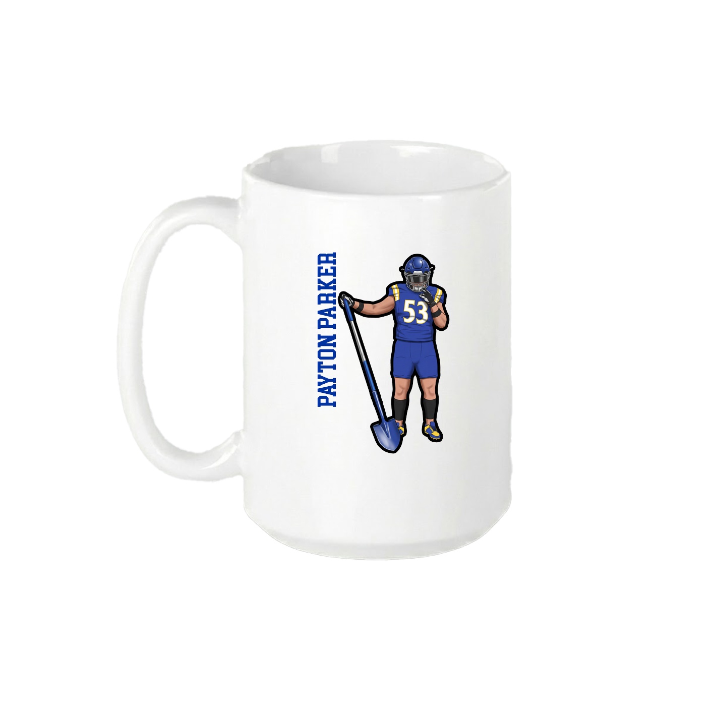 15oz Coffee Mug — Name Vertical in White