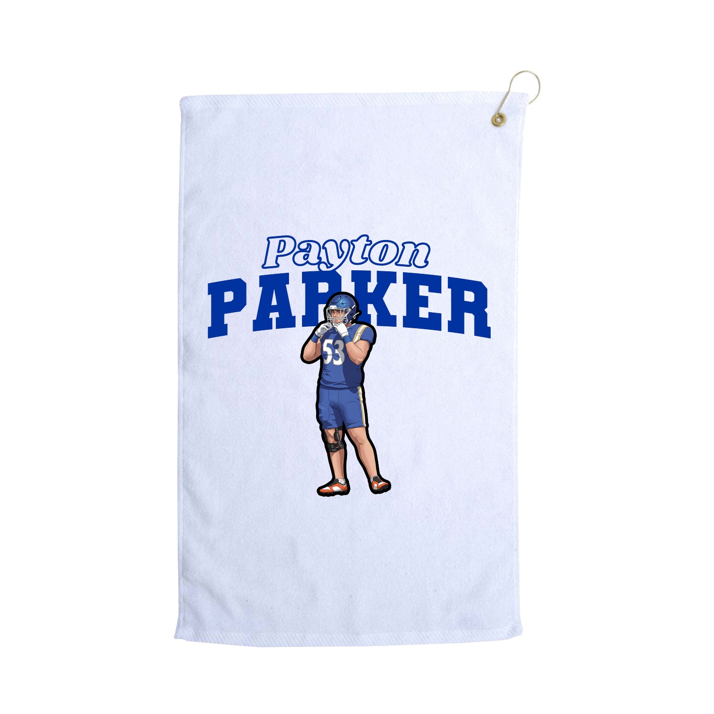 Golf Towel — Name Arch in White