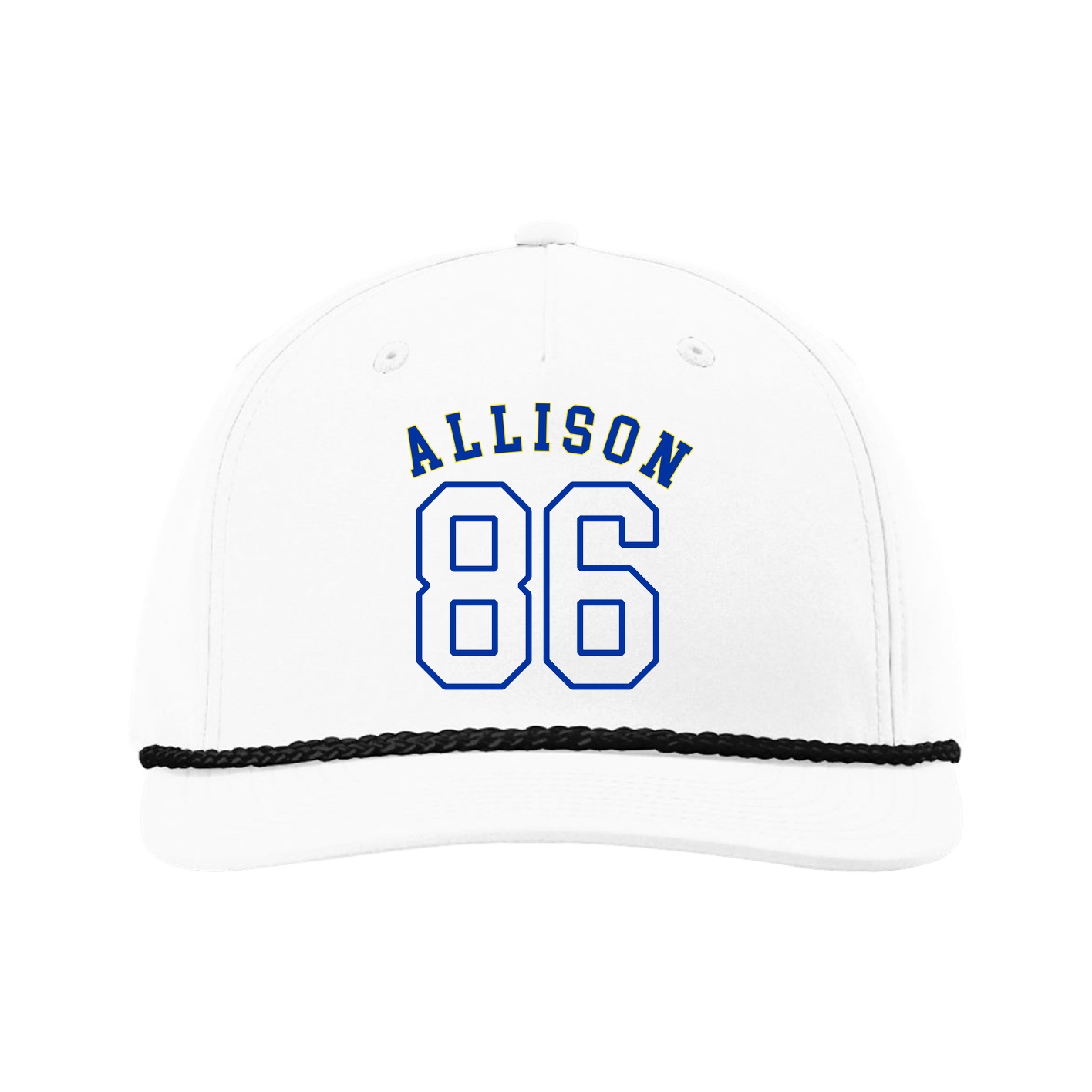 Five-Panel Classic Rope Cap — Shirsey Arch in White