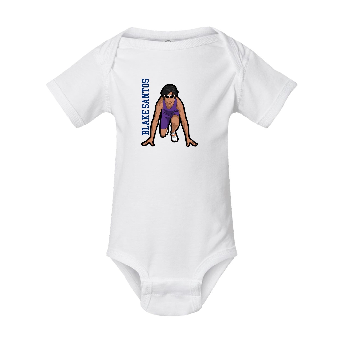 Baby Onesie — Name Vertical in White
