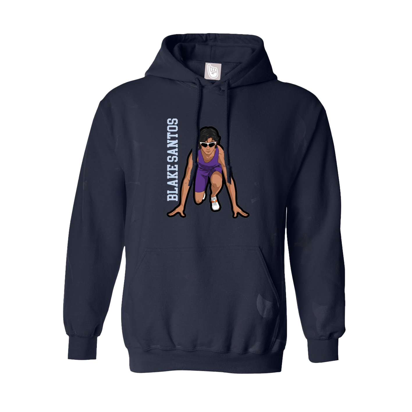 Youth Hoodie — Name Vertical in Navy