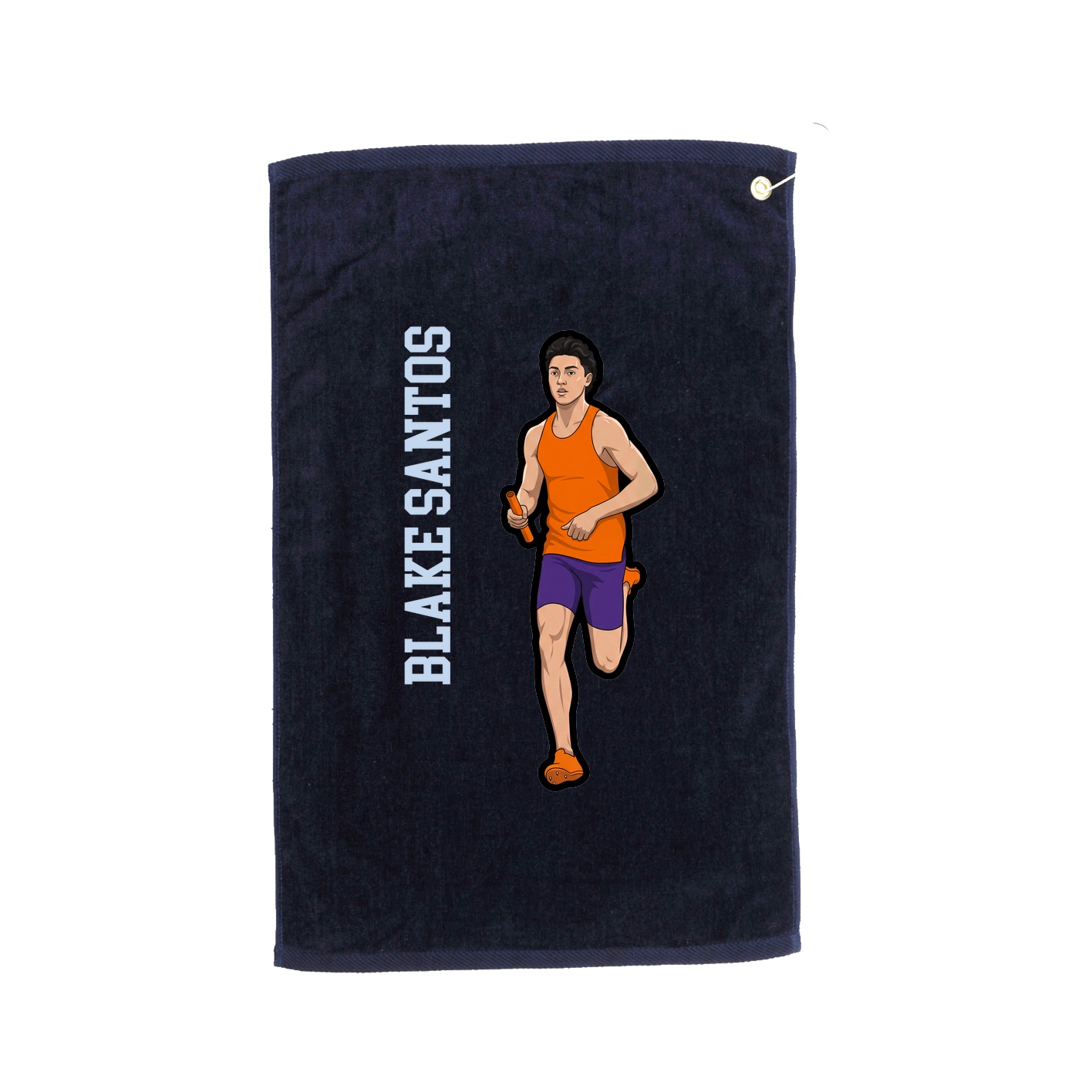 Golf Towel — Name Vertical in Navy
