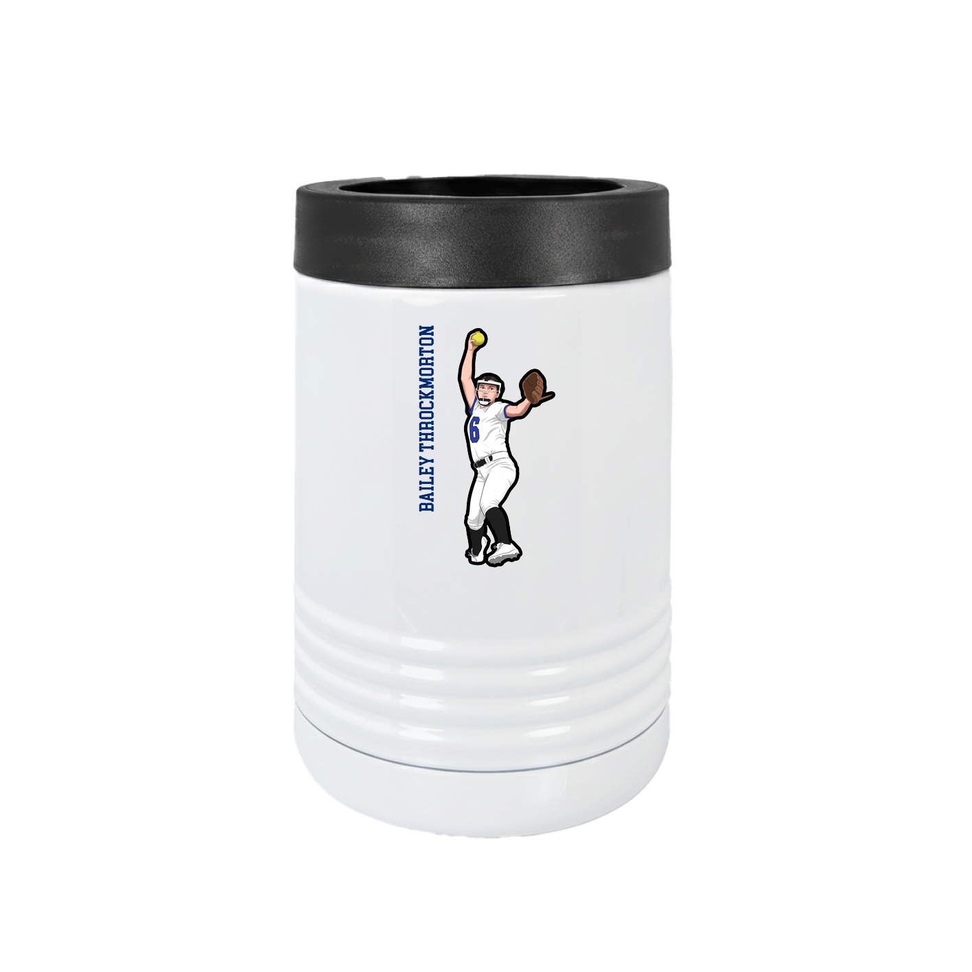Beverage Holder — Name Vertical in White