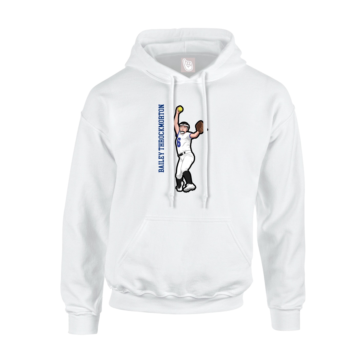 Hoodie — Name Vertical in White