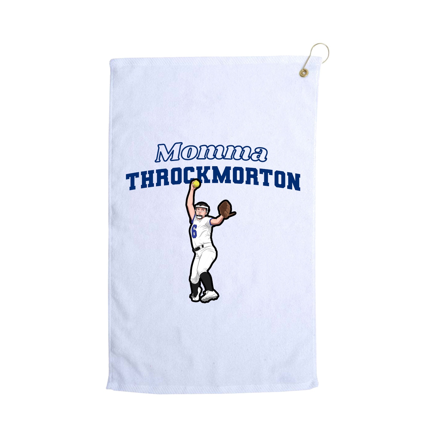 Golf Towel — Mothers Day Block in White