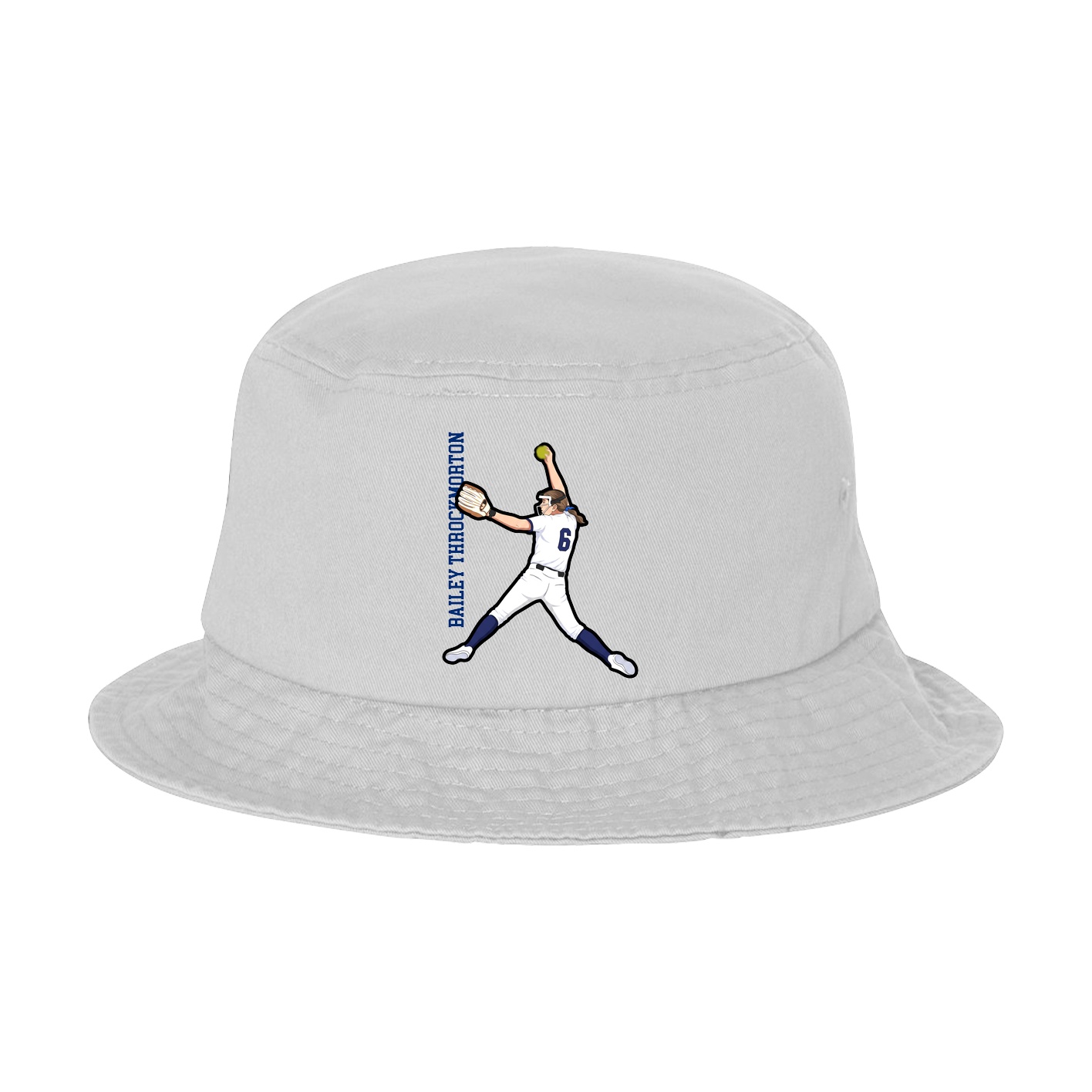Bucket Cap — Name Vertical in White