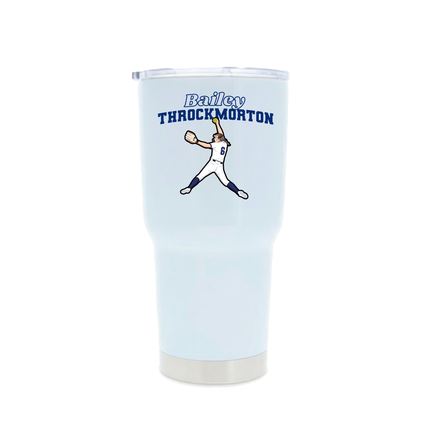 30oz Stainless Steel Tumbler — Name Arch in White