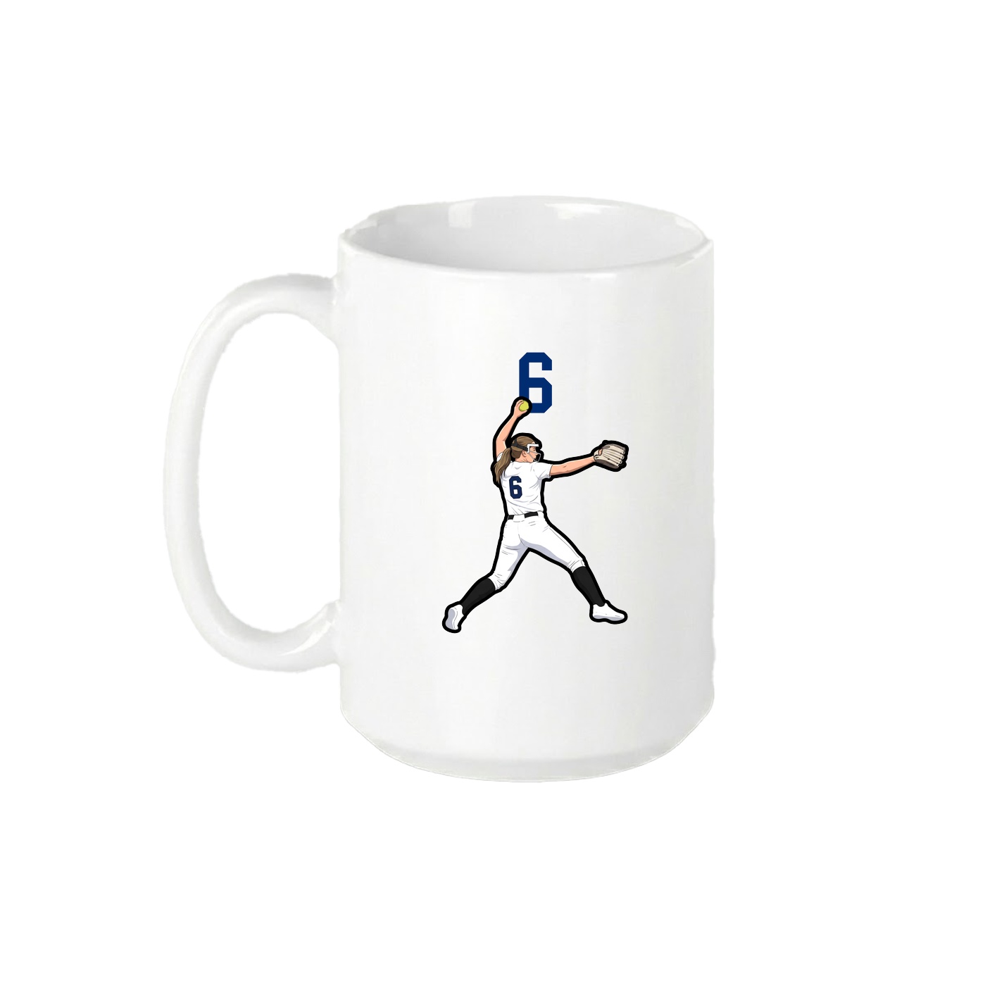 15oz Coffee Mug — Number Top in White