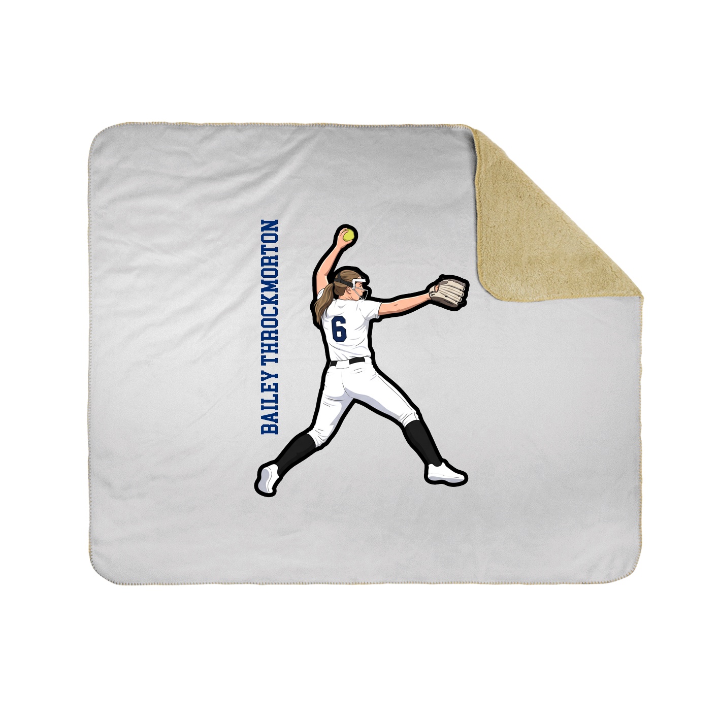 Throw Blanket — Name Vertical in White
