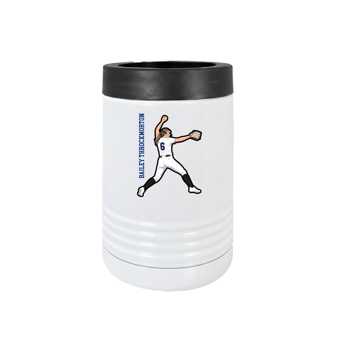 Beverage Holder — Name Vertical in White