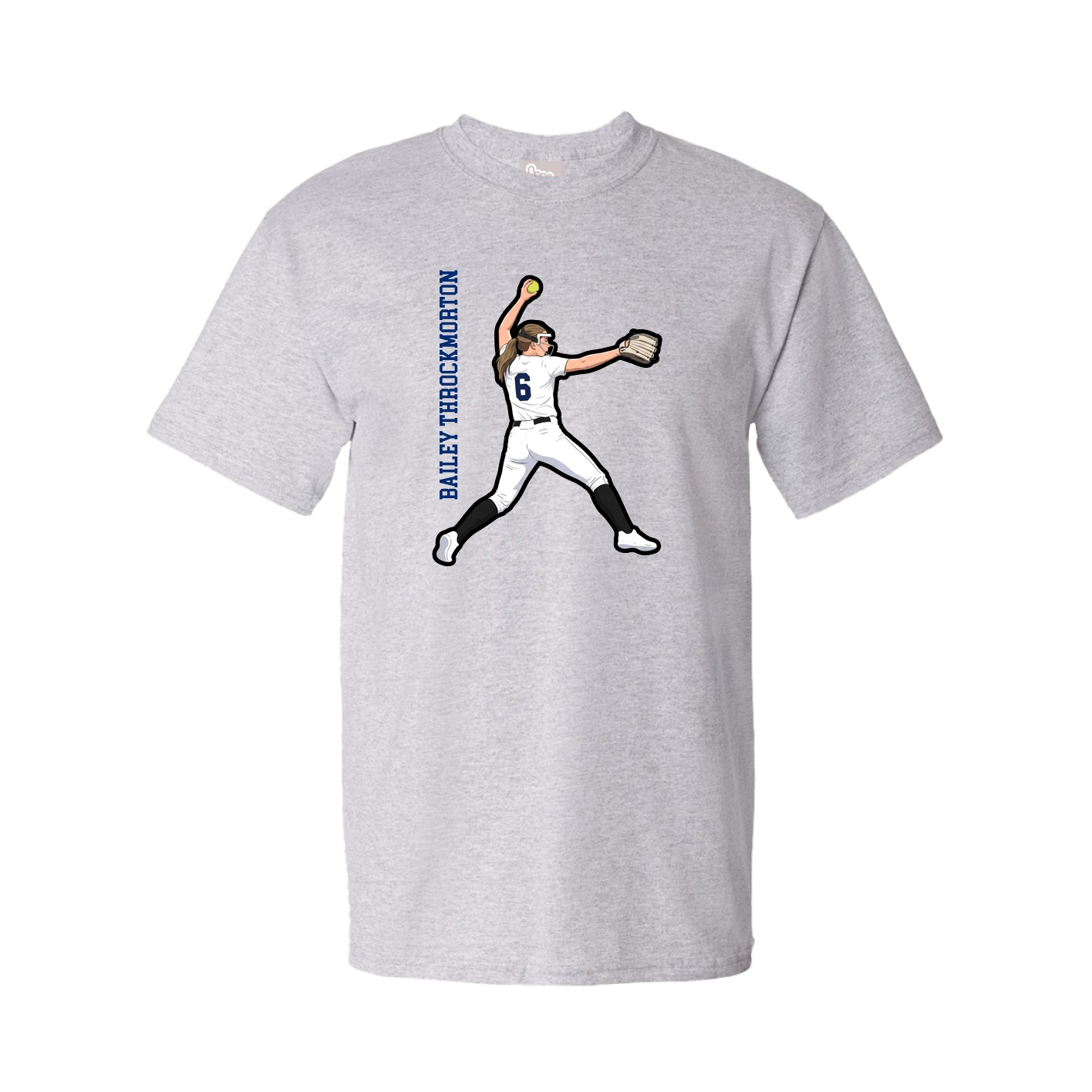 Youth Tee — Name Vertical in Grey